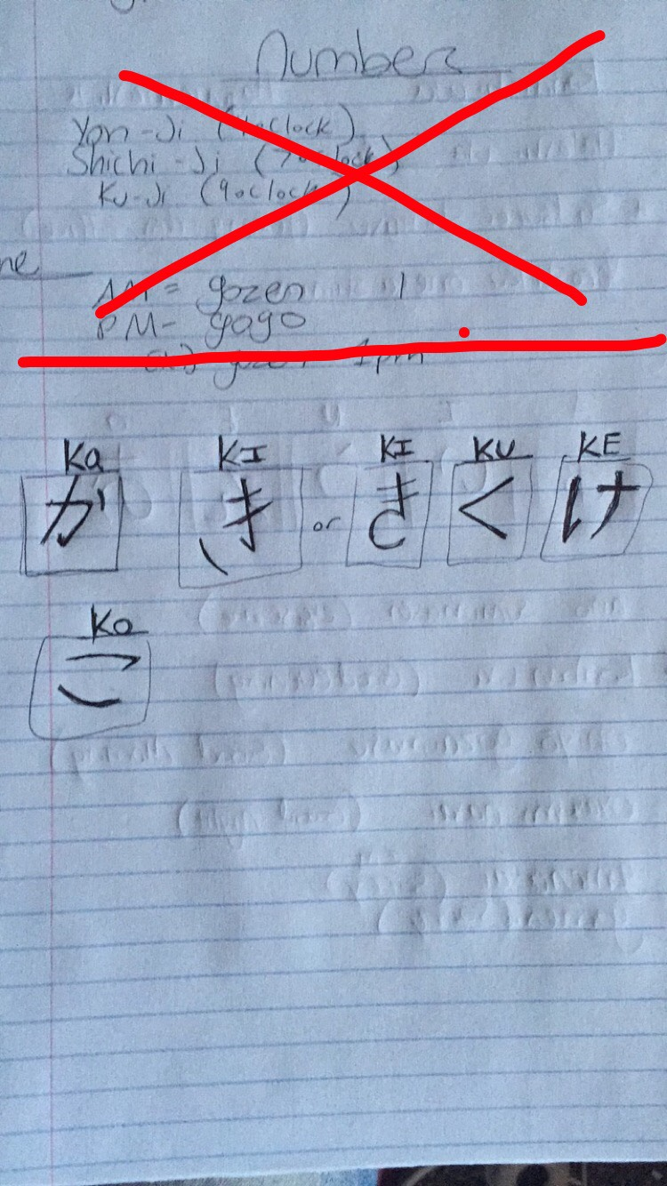 Hiragana Ka-To