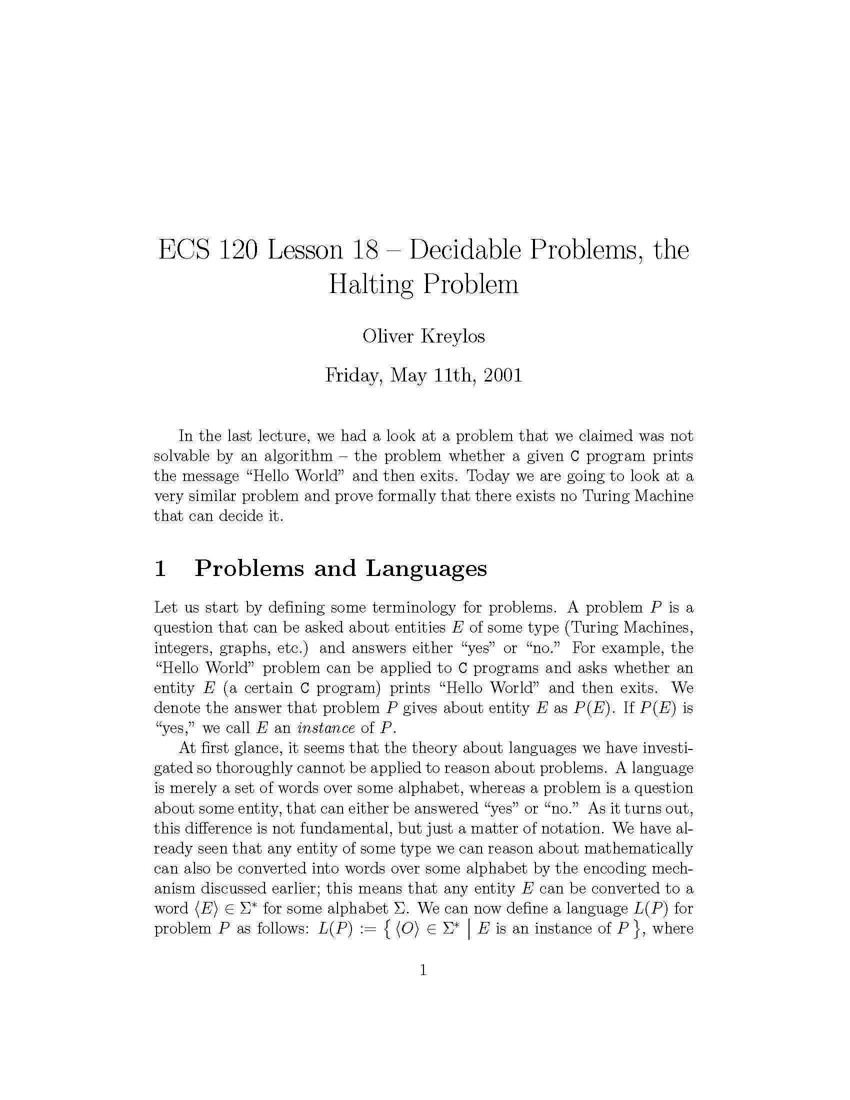 Intro Theory Computation