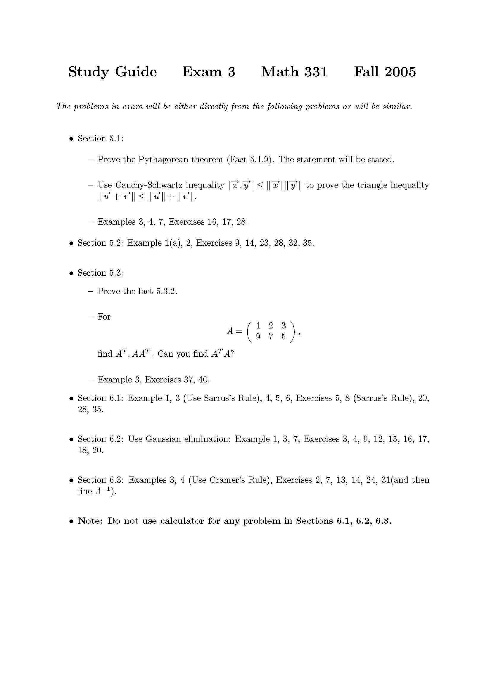 Linear Algebra