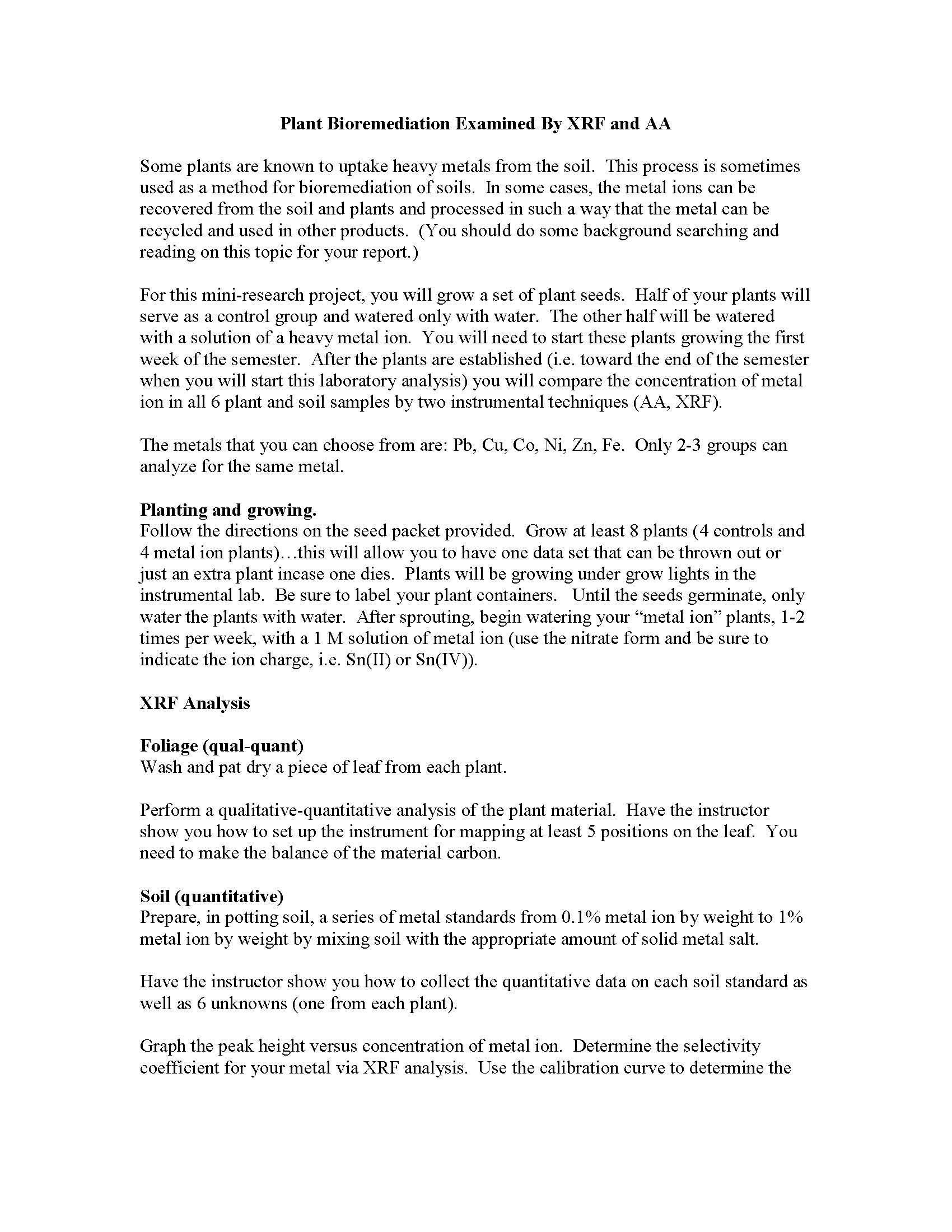 INSTRUMENTAL ANALYSIS