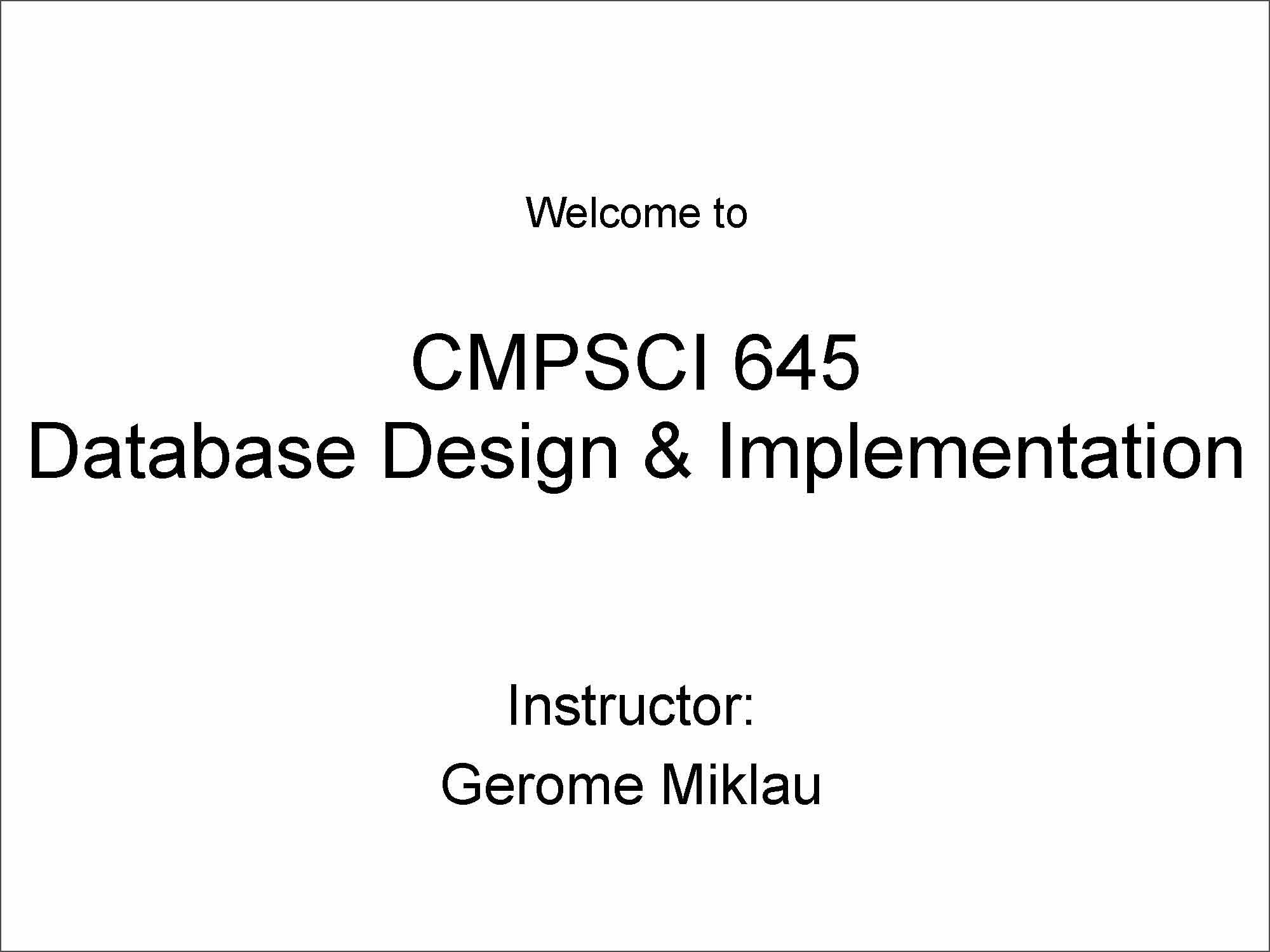 Database Des&Implmnt