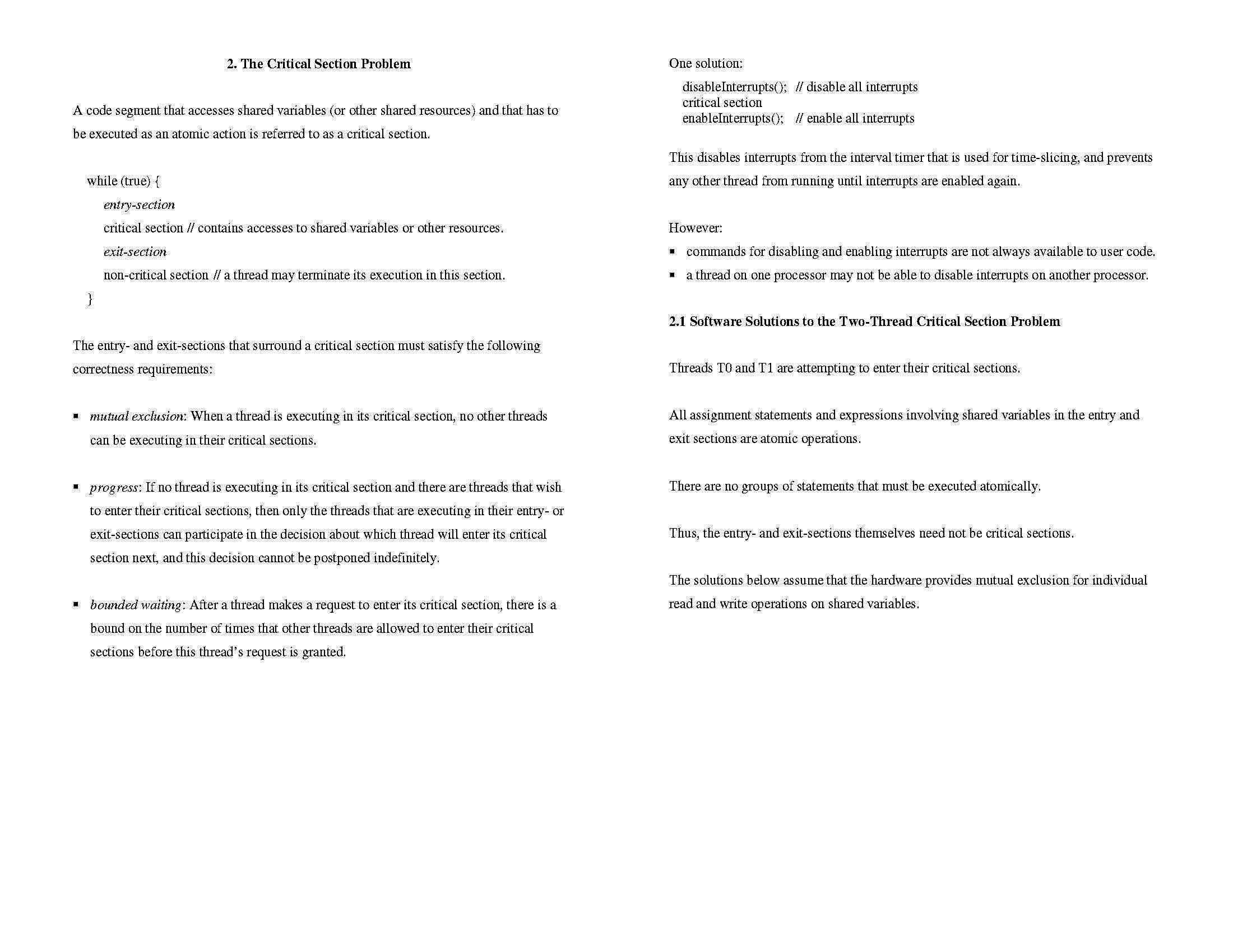 Concurrent and Distrib Systems