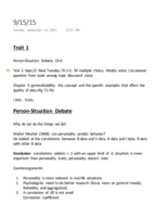 9/15/25 -9/29/15 personality 