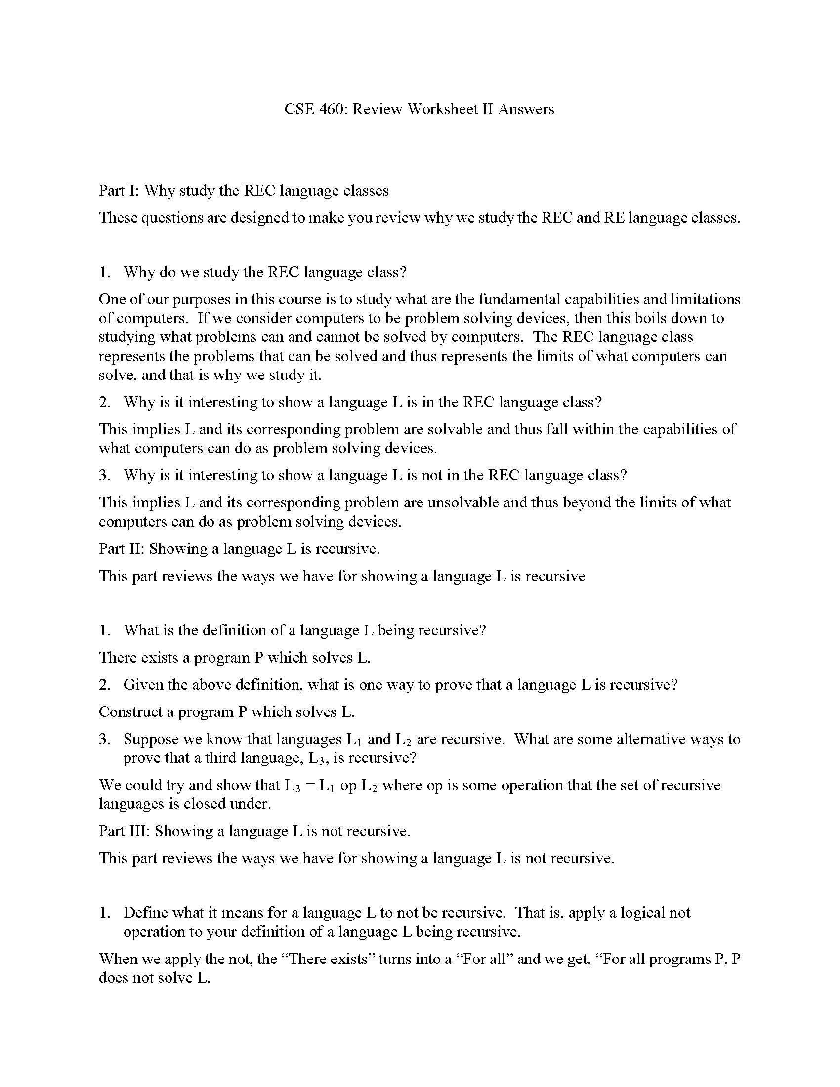 Computability and Languages