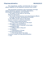 Pharmacokinetics