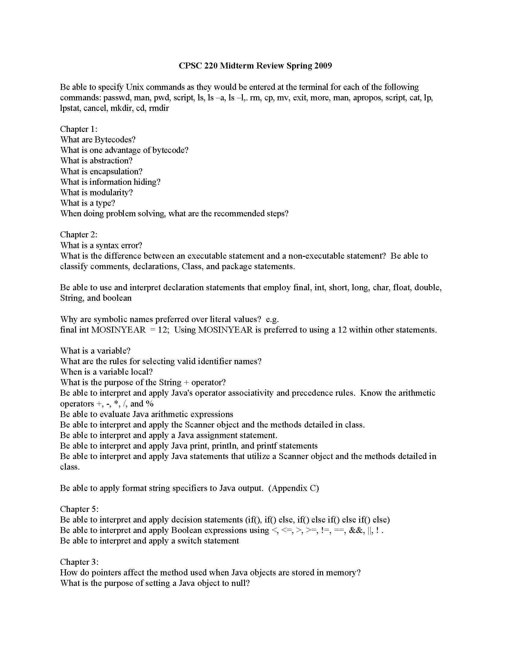 Computer Science I