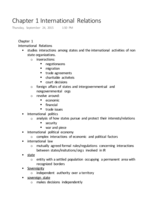 Chapter 1 Intro to International Relations 