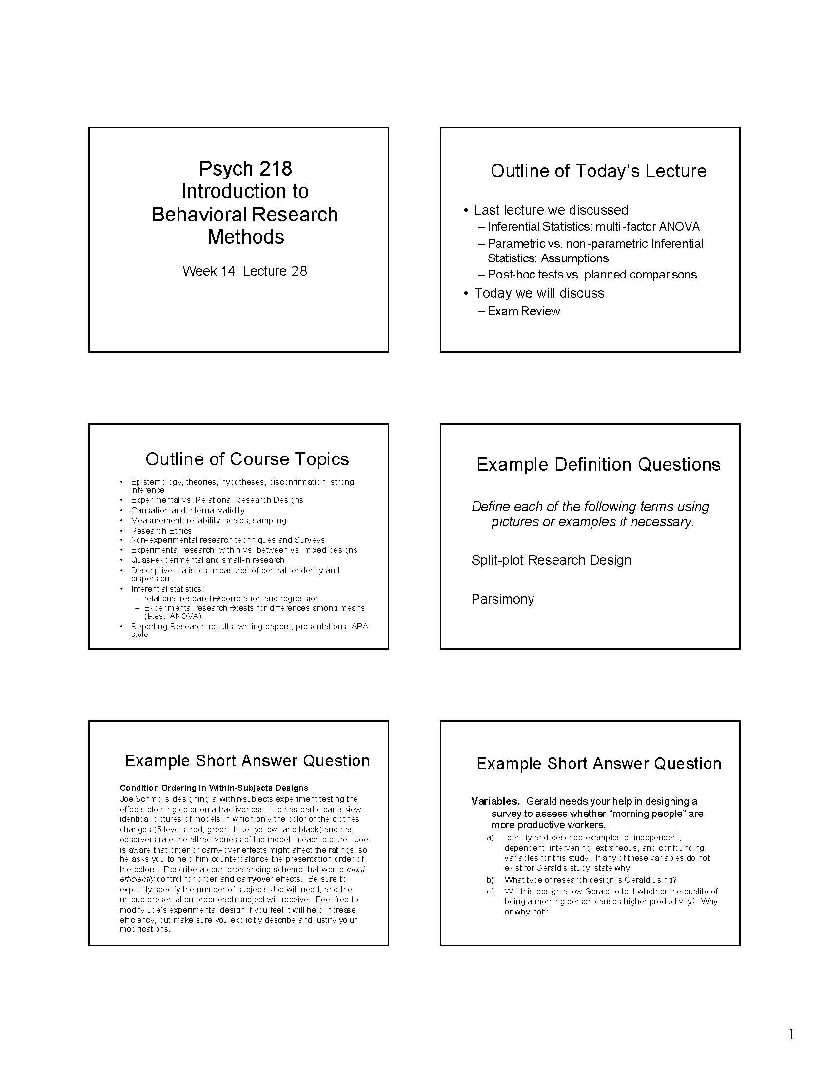 Introduction to Research in the Behavioral Sciences