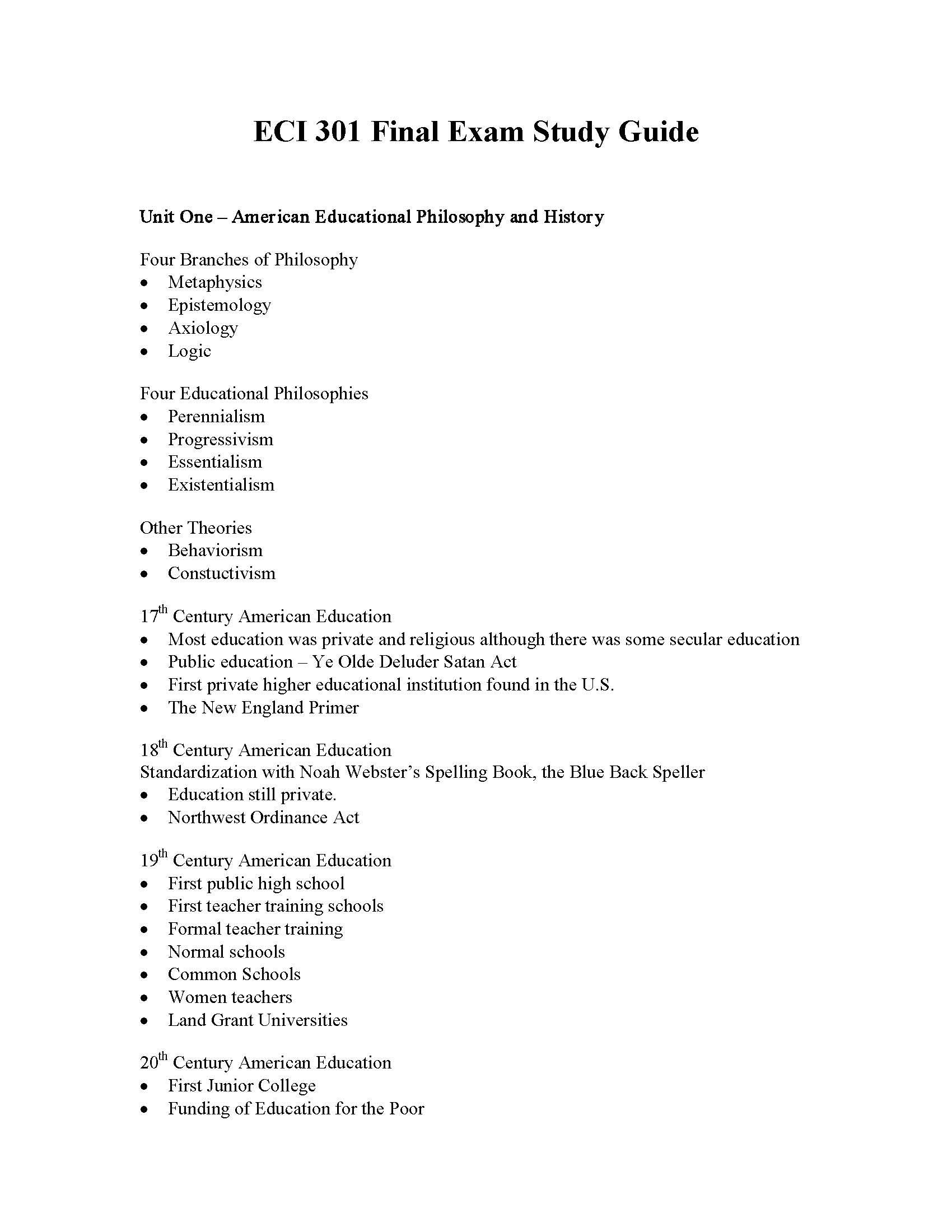 FOUNDATIONS & ASSESSMENT OF ED