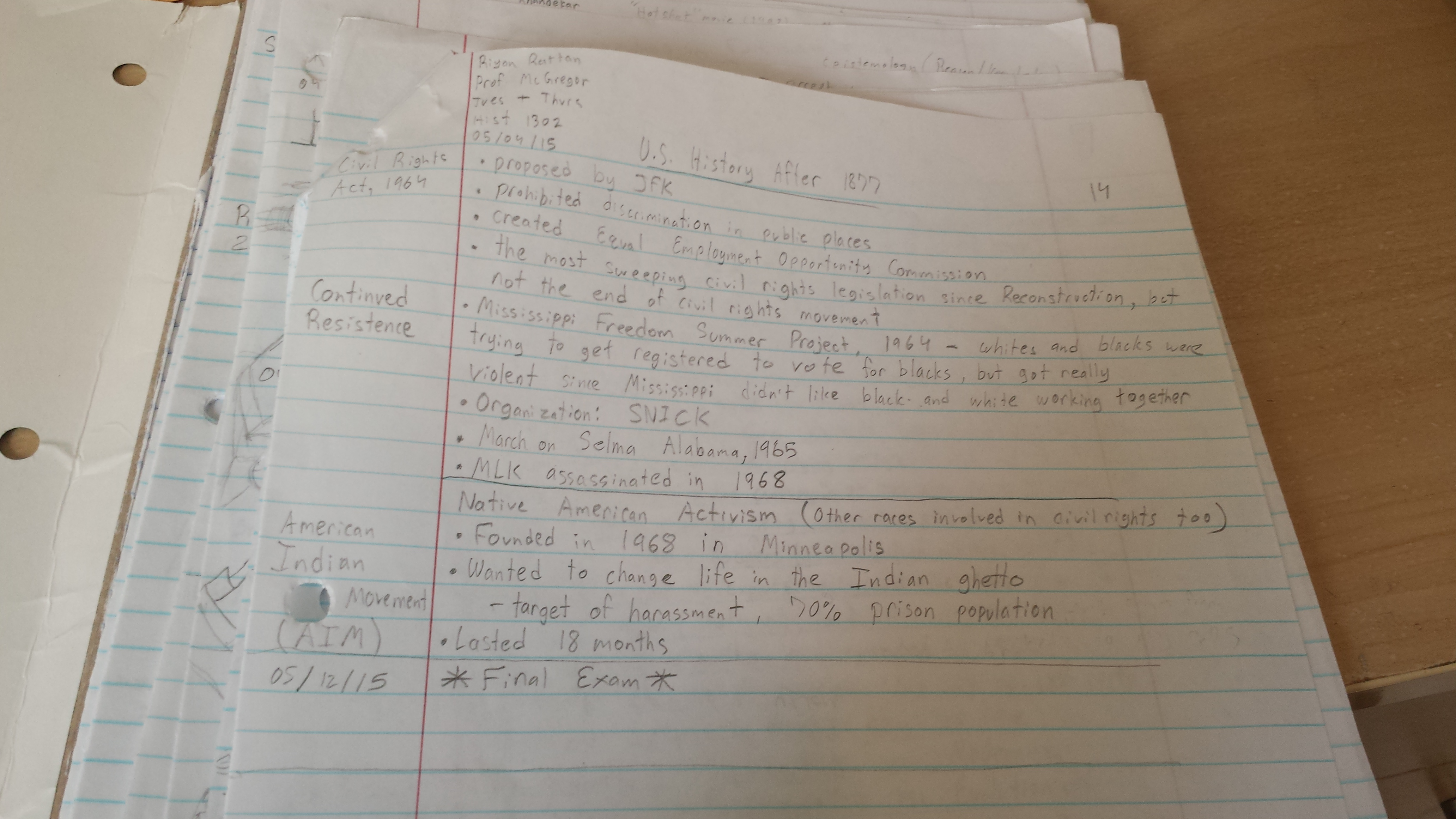 Week 14 Hist 1302 Notes