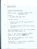 Week 1 Lecture and Quiz Section Notes