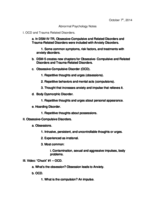 Abnormal Psychology Class Notes