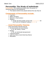 Week One Lecture Notes