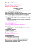 Notes on Animal Rights 