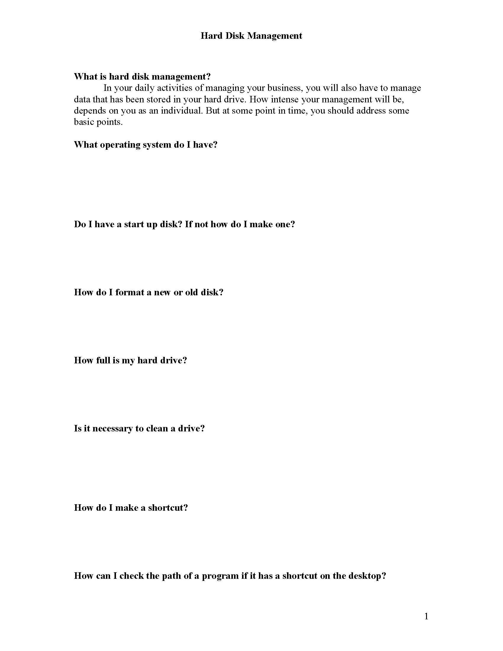 Records & Business Planning II