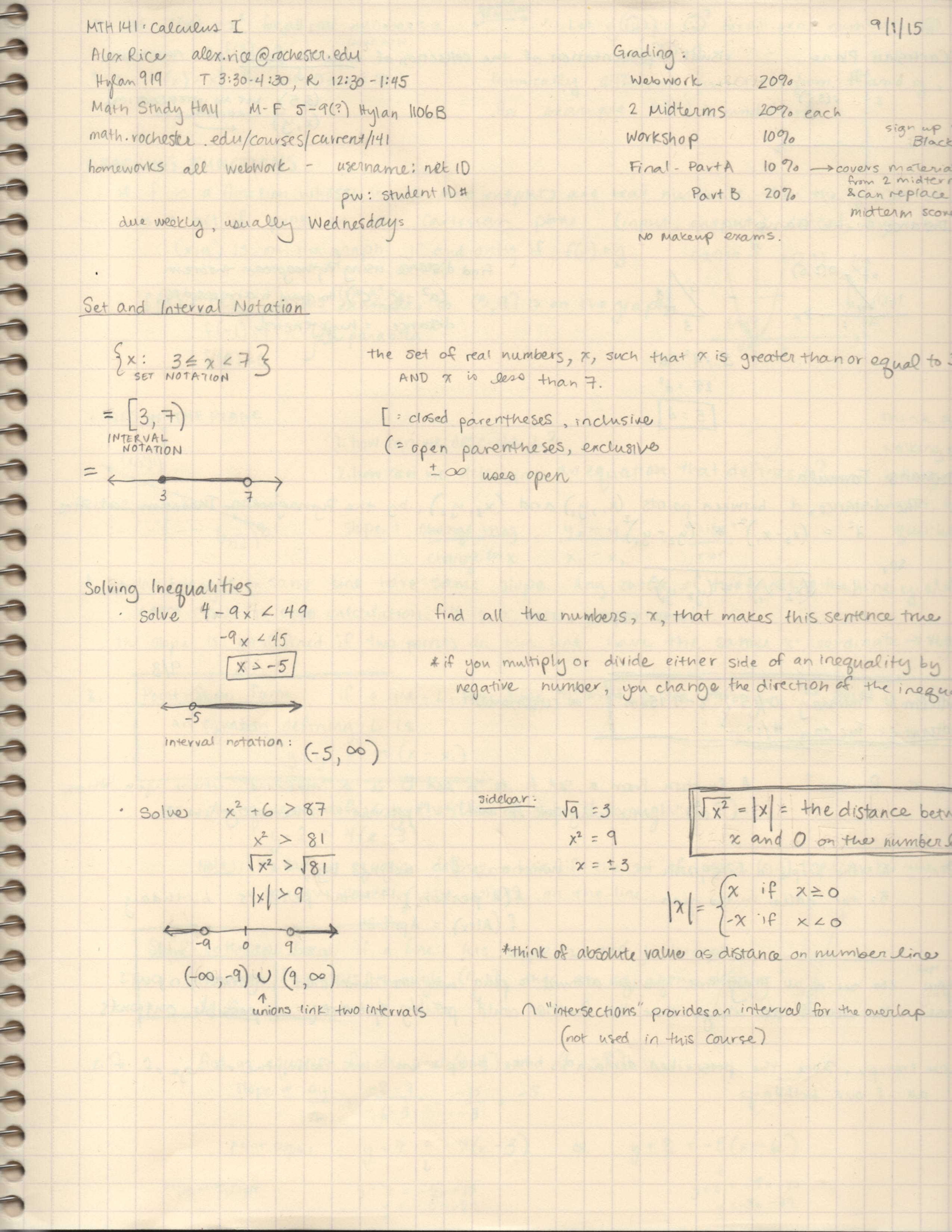 Calculus I - Week 1