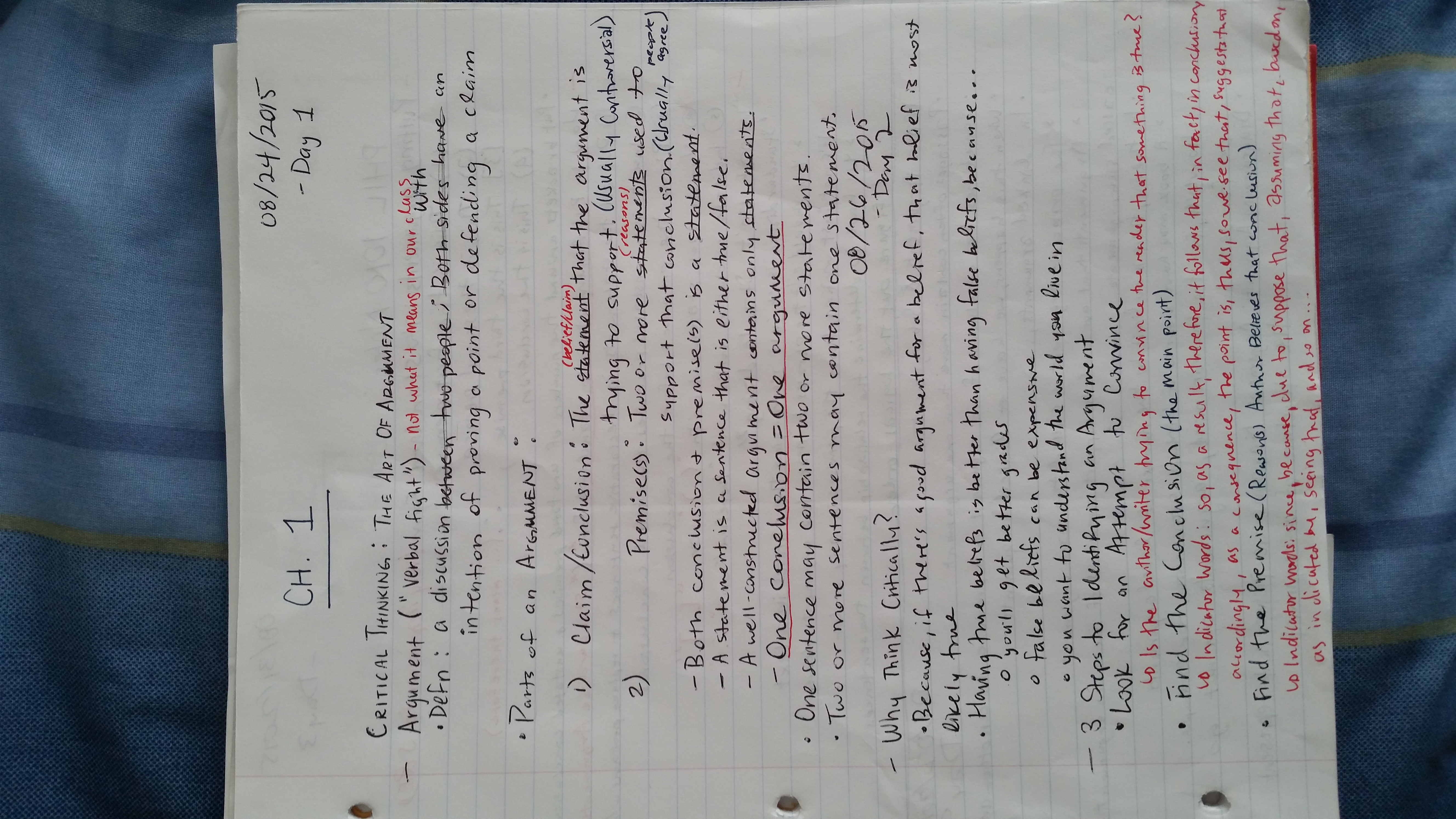 PHIL 1010 Notes Week 1 and 2 