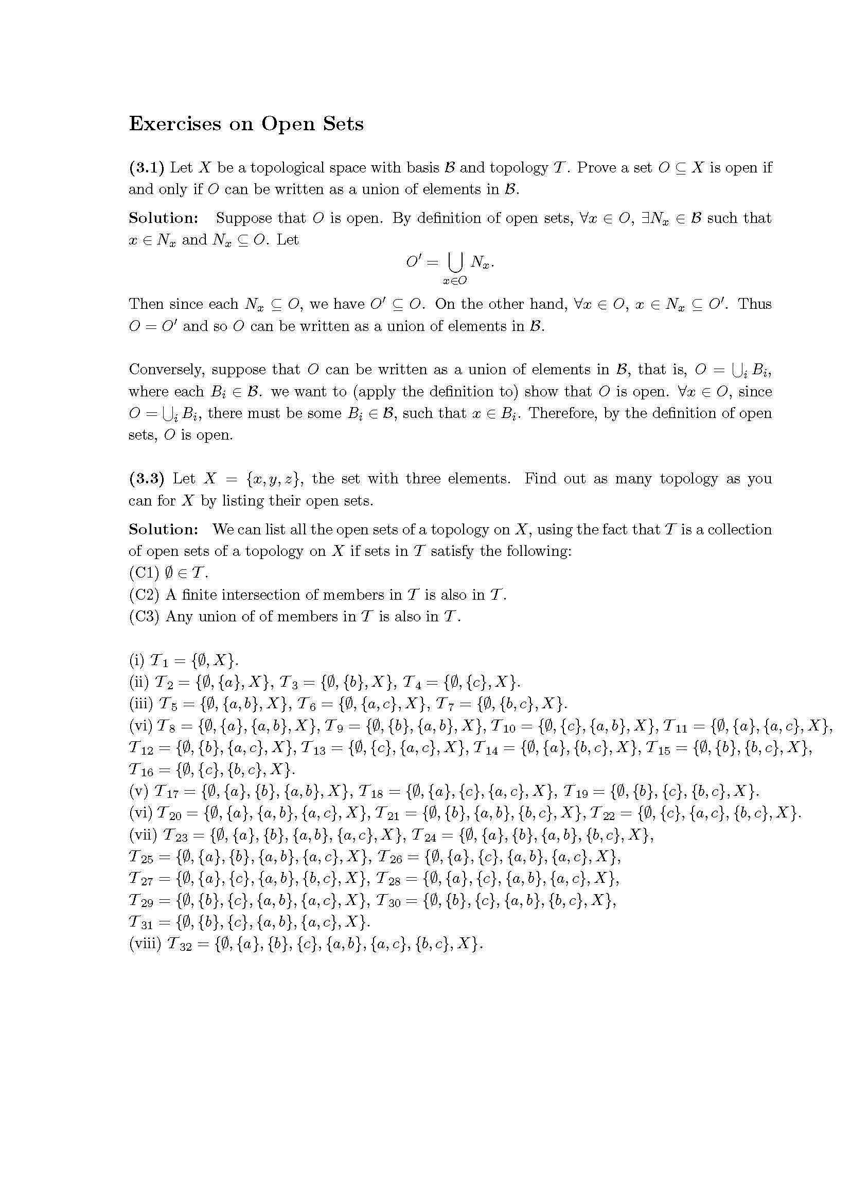 Intro Anlysis & Topology