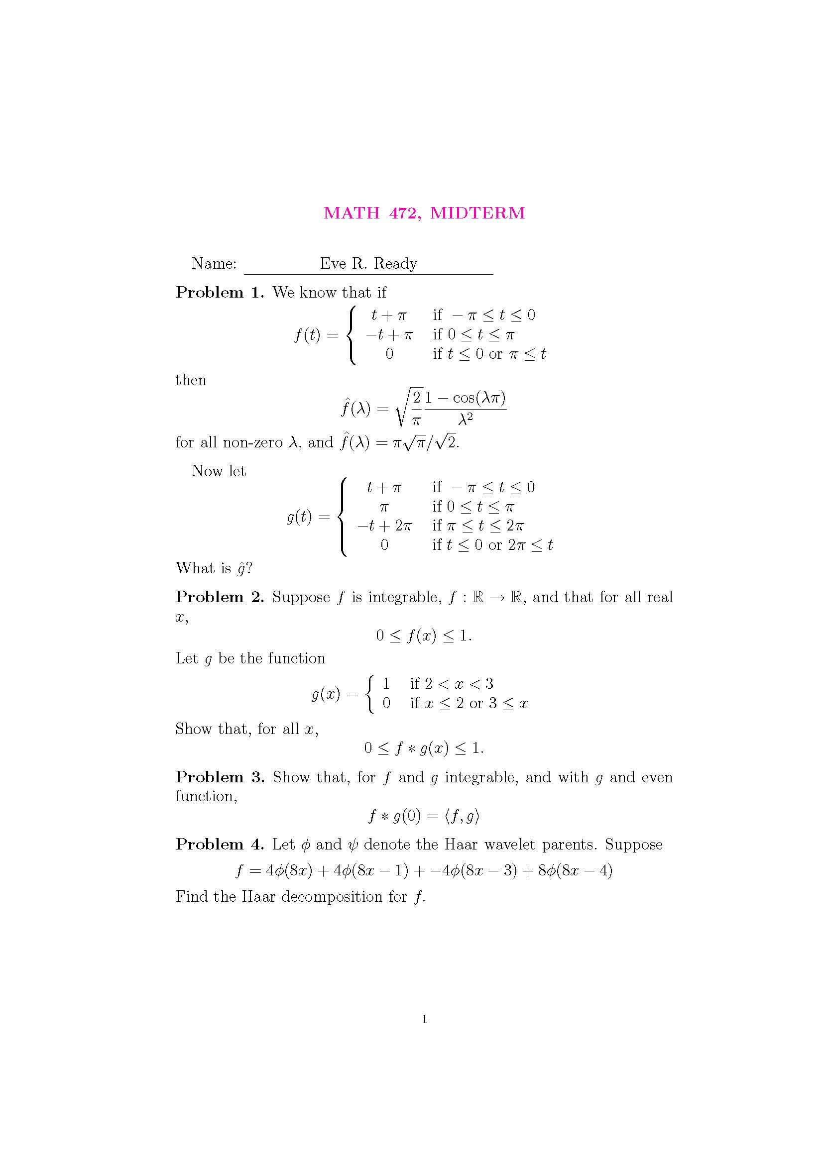 Fourier Analysis and Wavelets