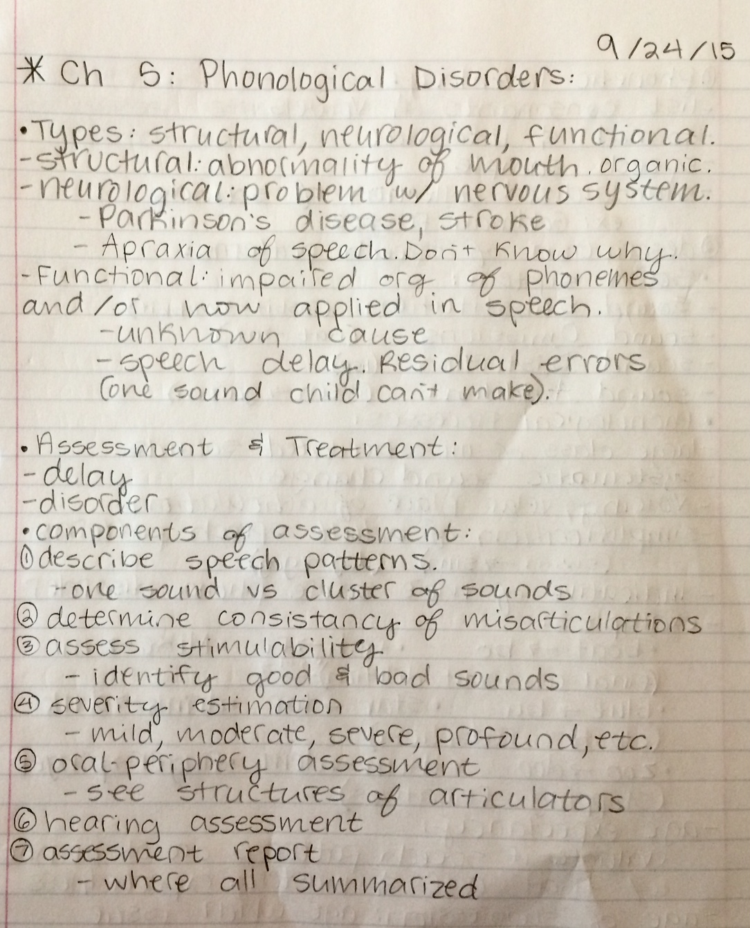 Class Notes - week 5