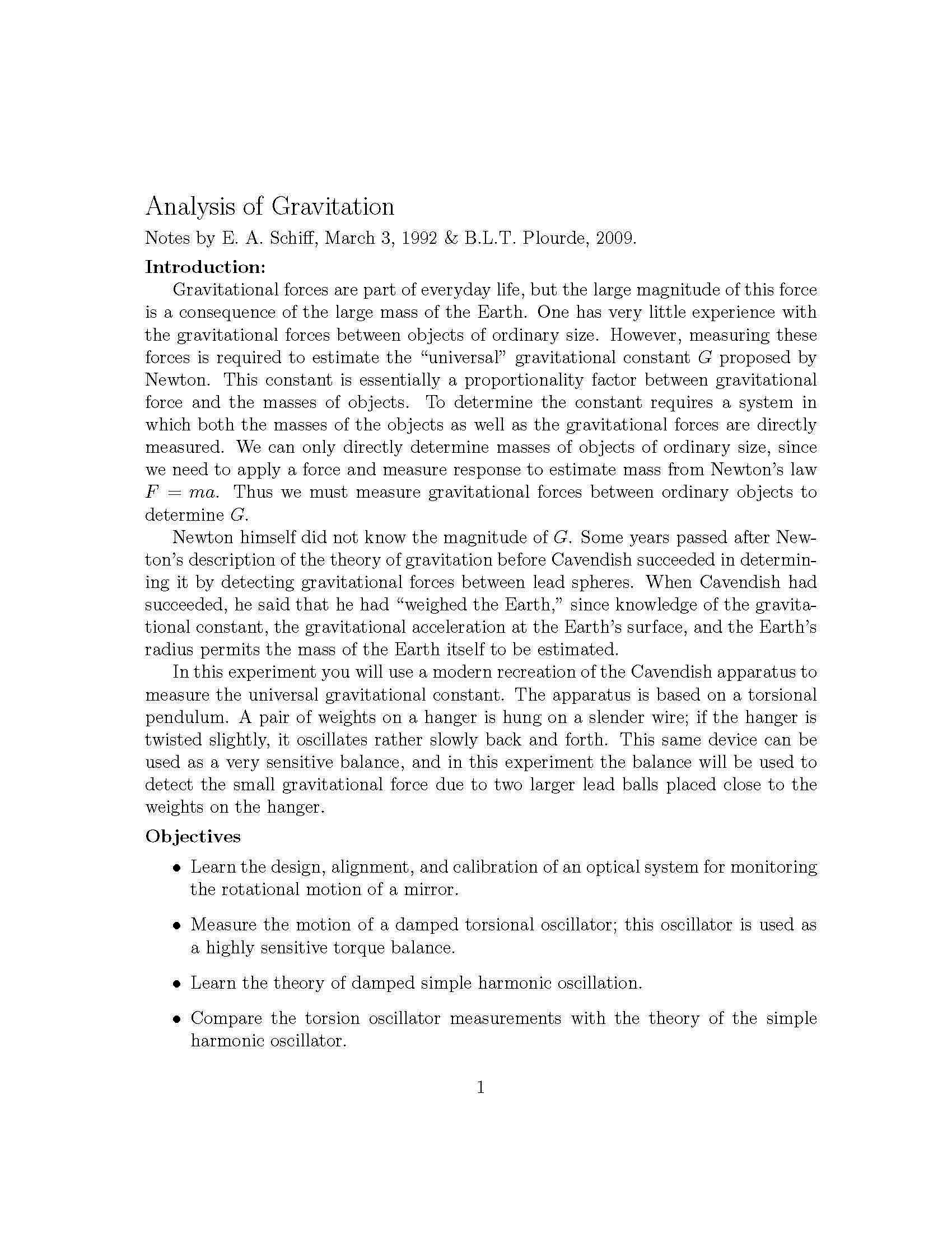 Experimental Physics I