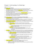 ANTH 308 Chapter 1: Anthropology in a Global Age
