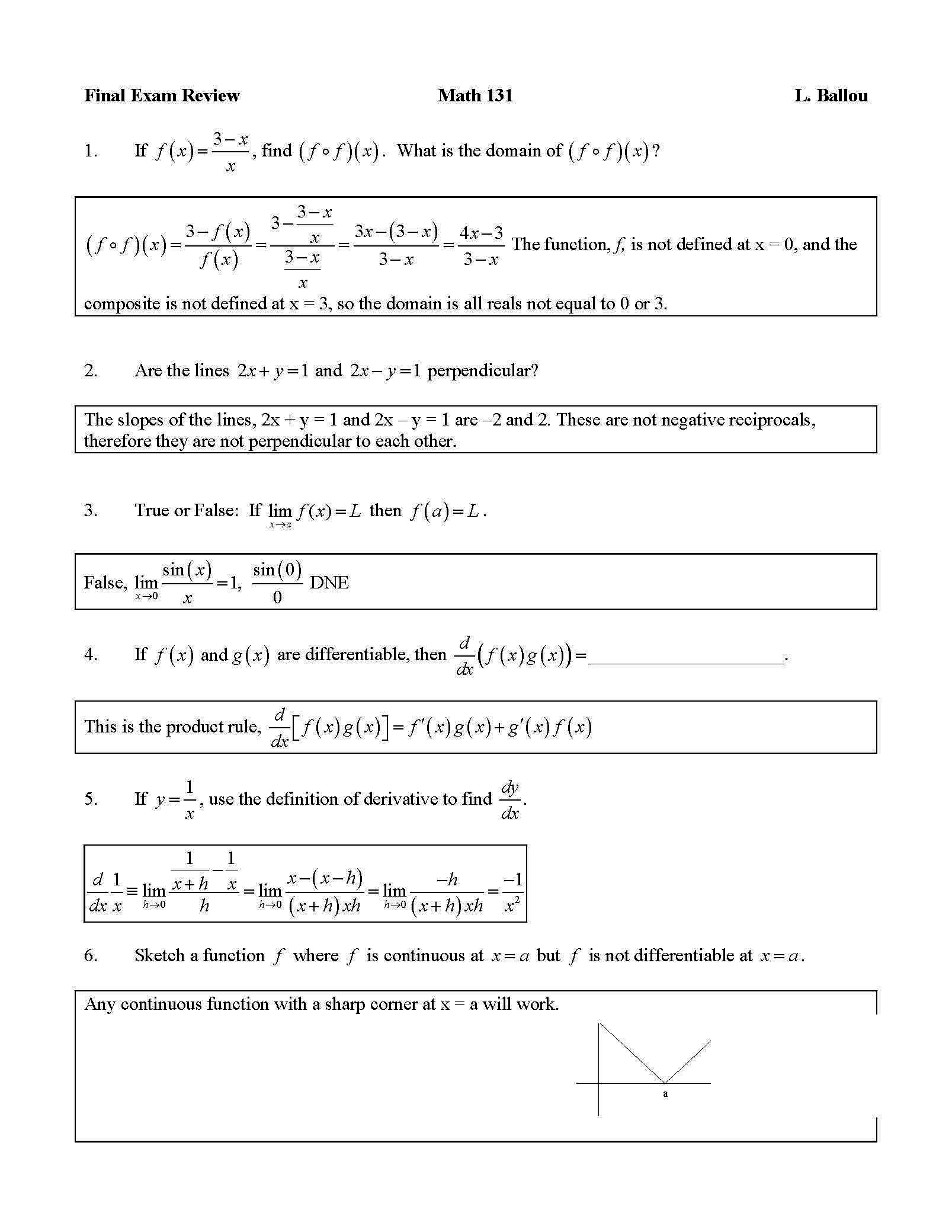 Calculus & Analytic Geometry I