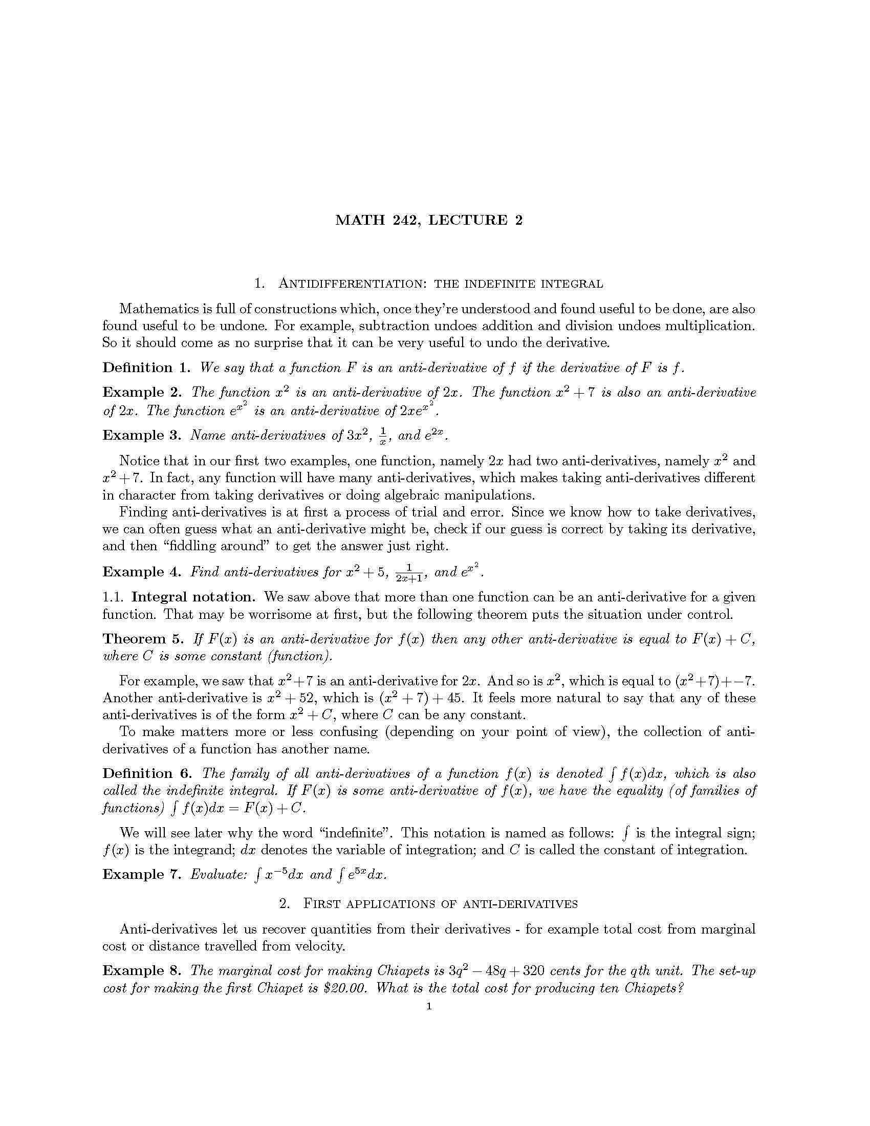 Calc Bus & Soc Sci II