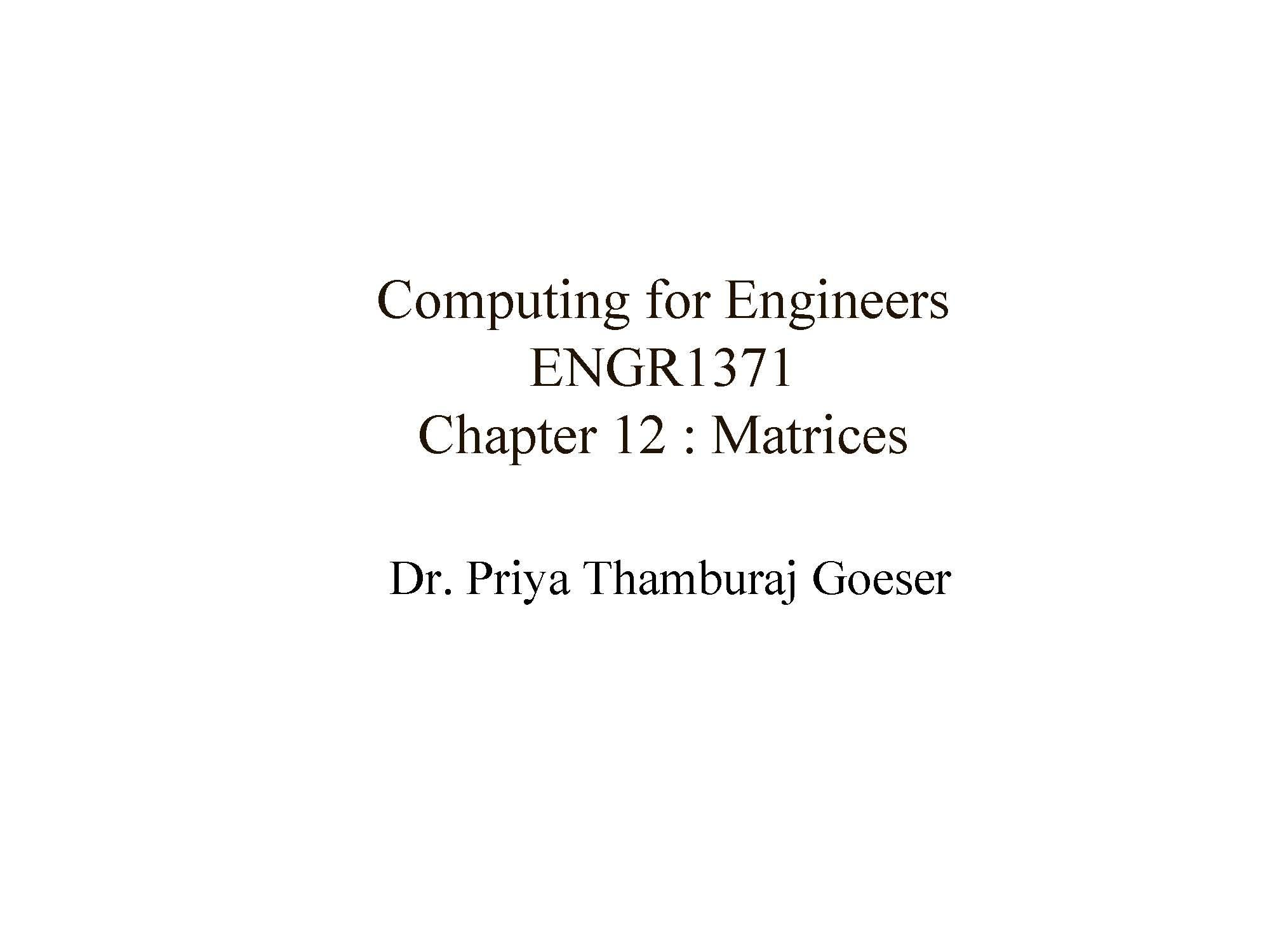 COMPUTING FOR ENGINEERS