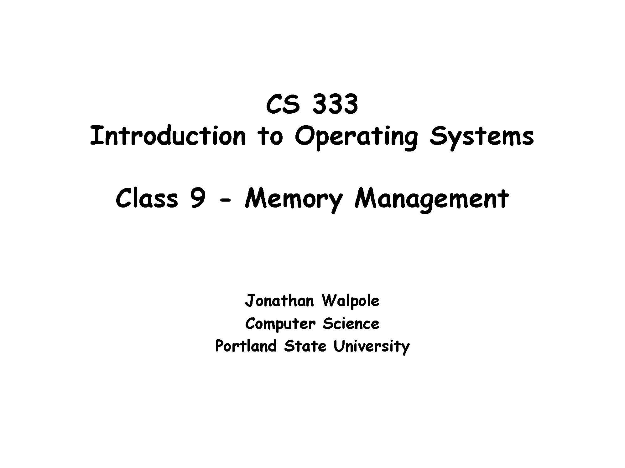 INTRO TO OPERATING SYSTEMS