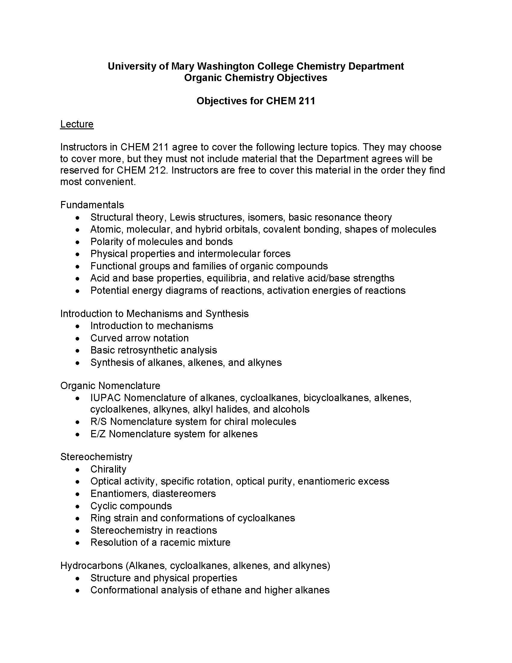 Organic Chem I, wlab
