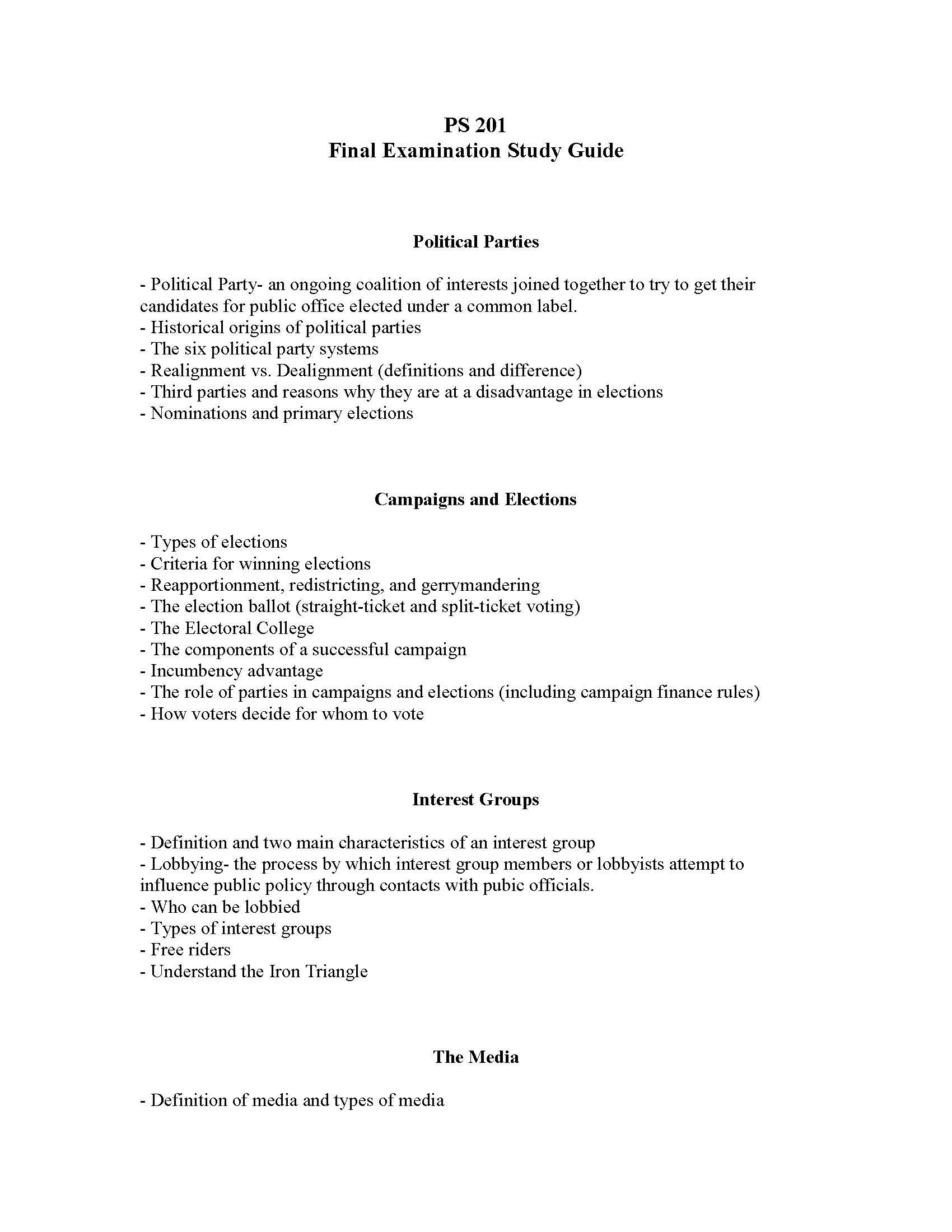 American Politics and Government