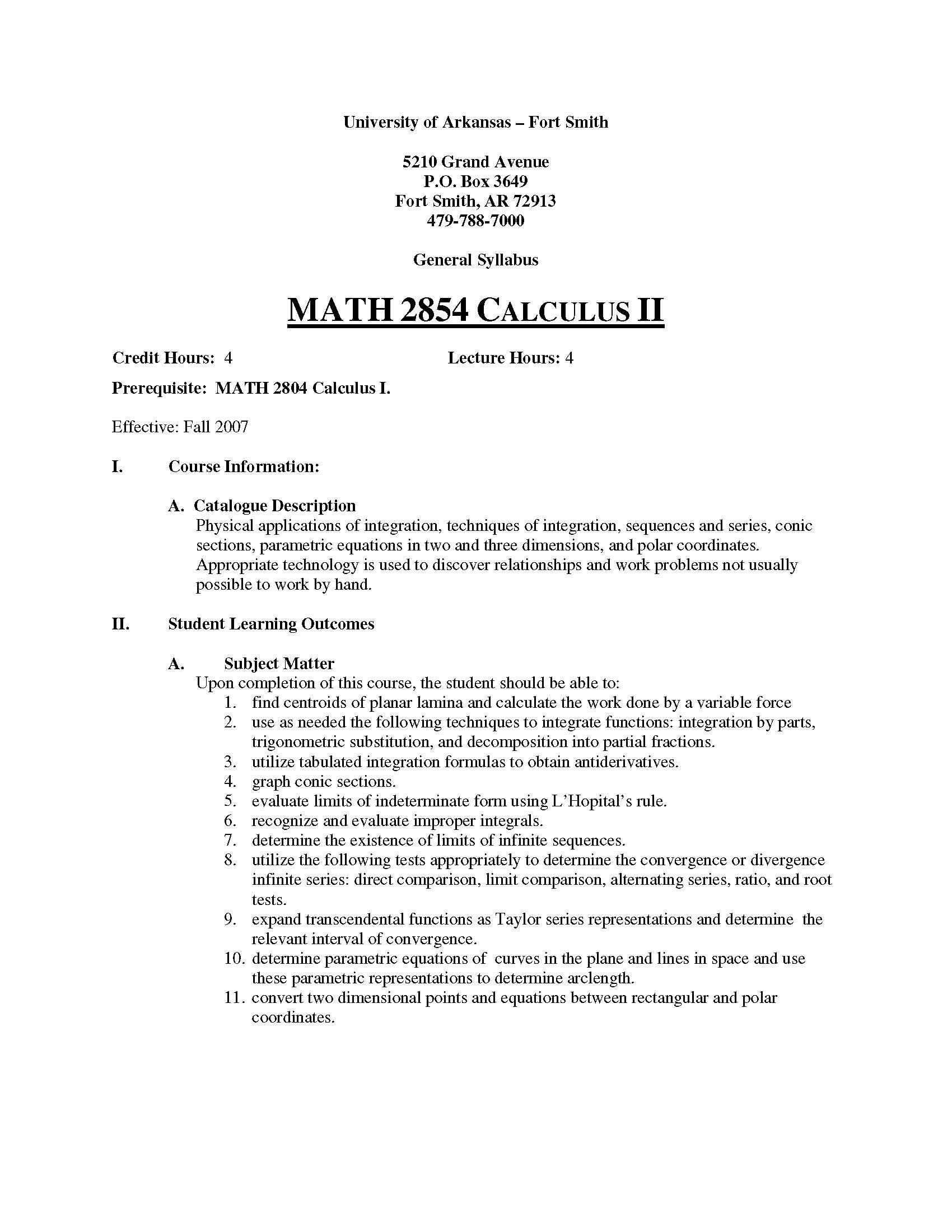 Calculus II