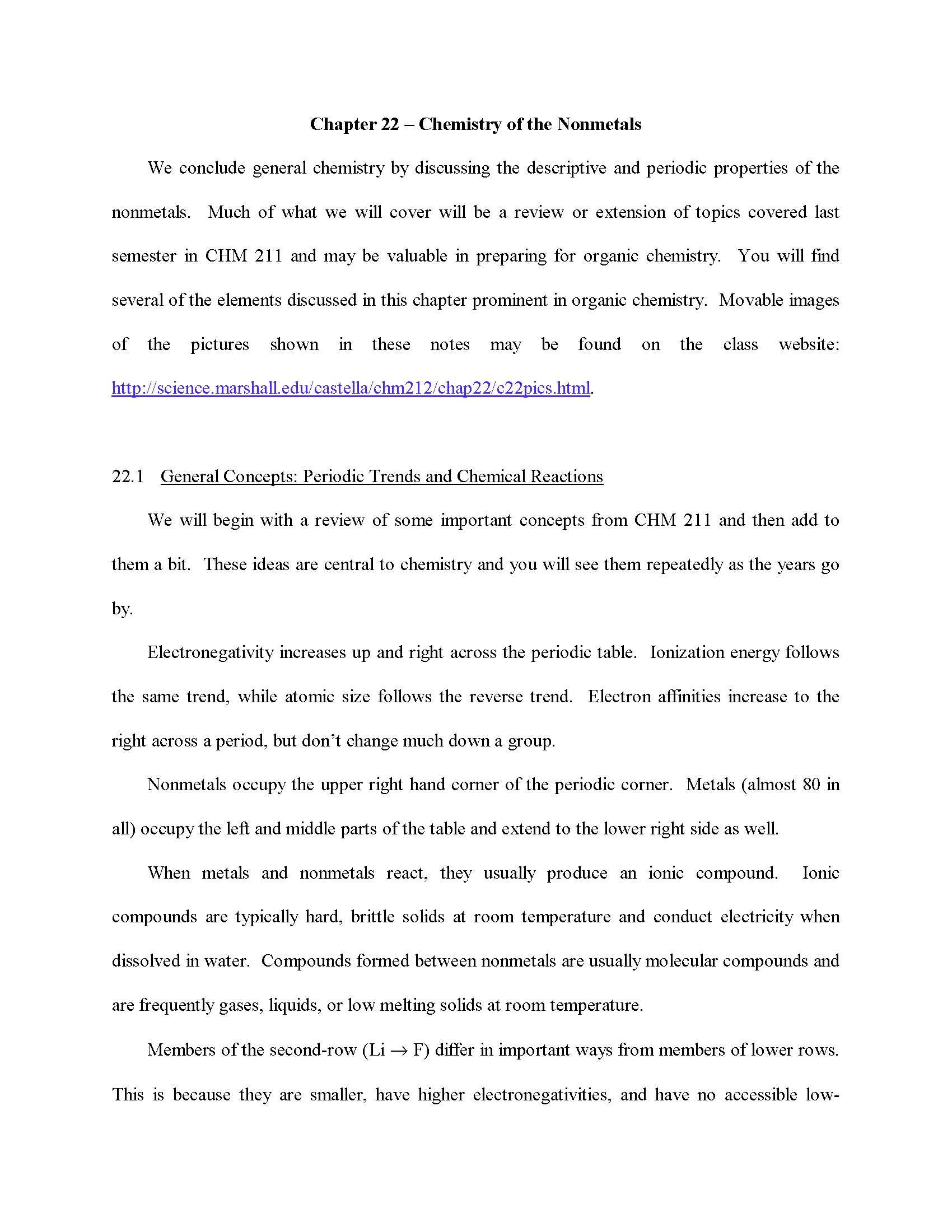 Principles of Chemistry I