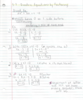 Quadratic Equations with Factoring