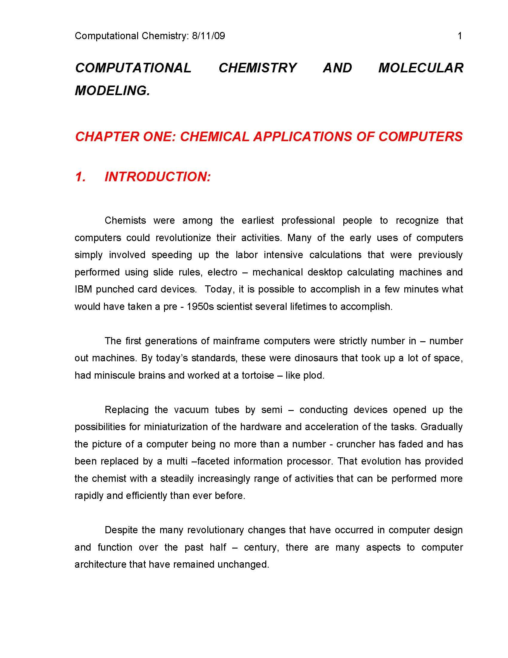 Molecular Model.Chem. Info