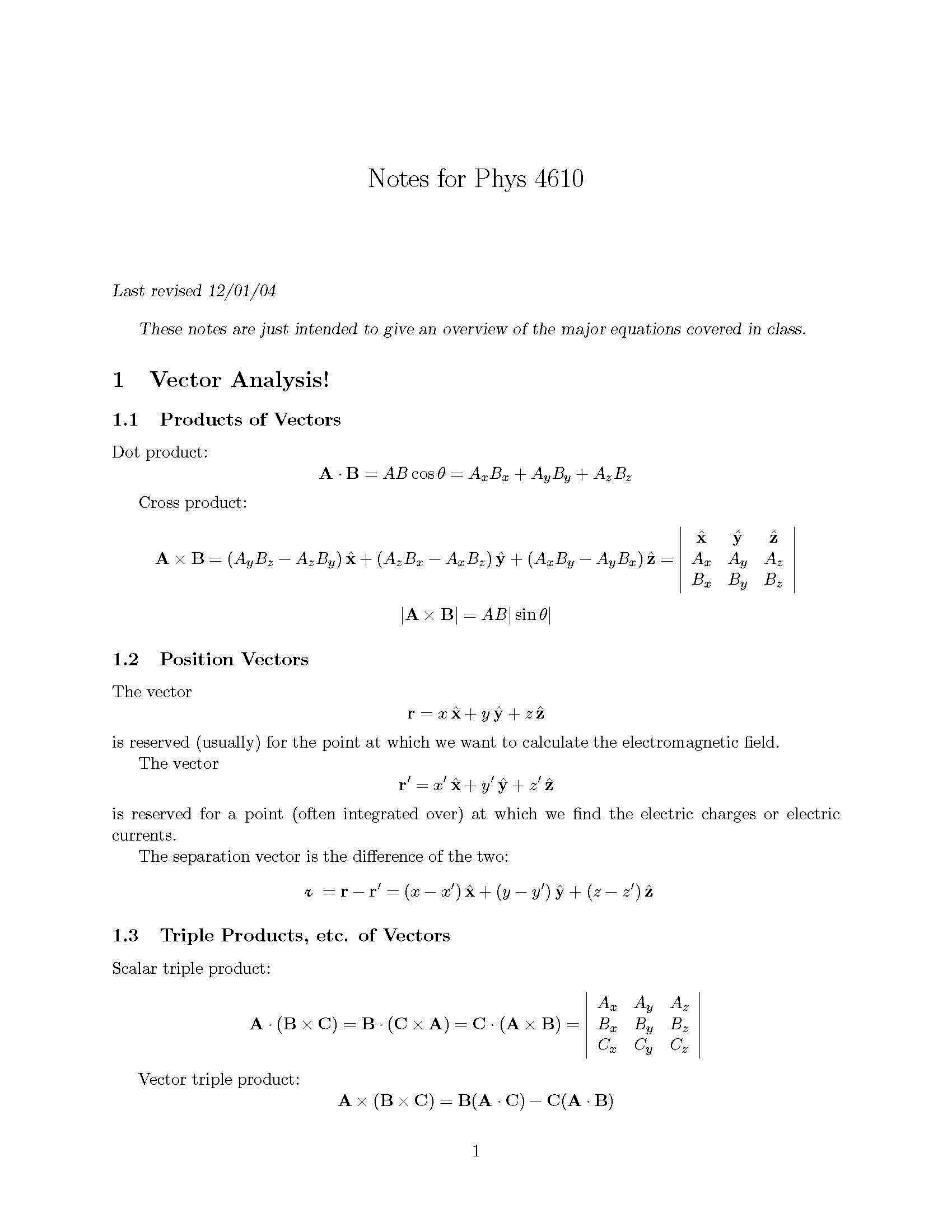 Classical Elect & Magnetism