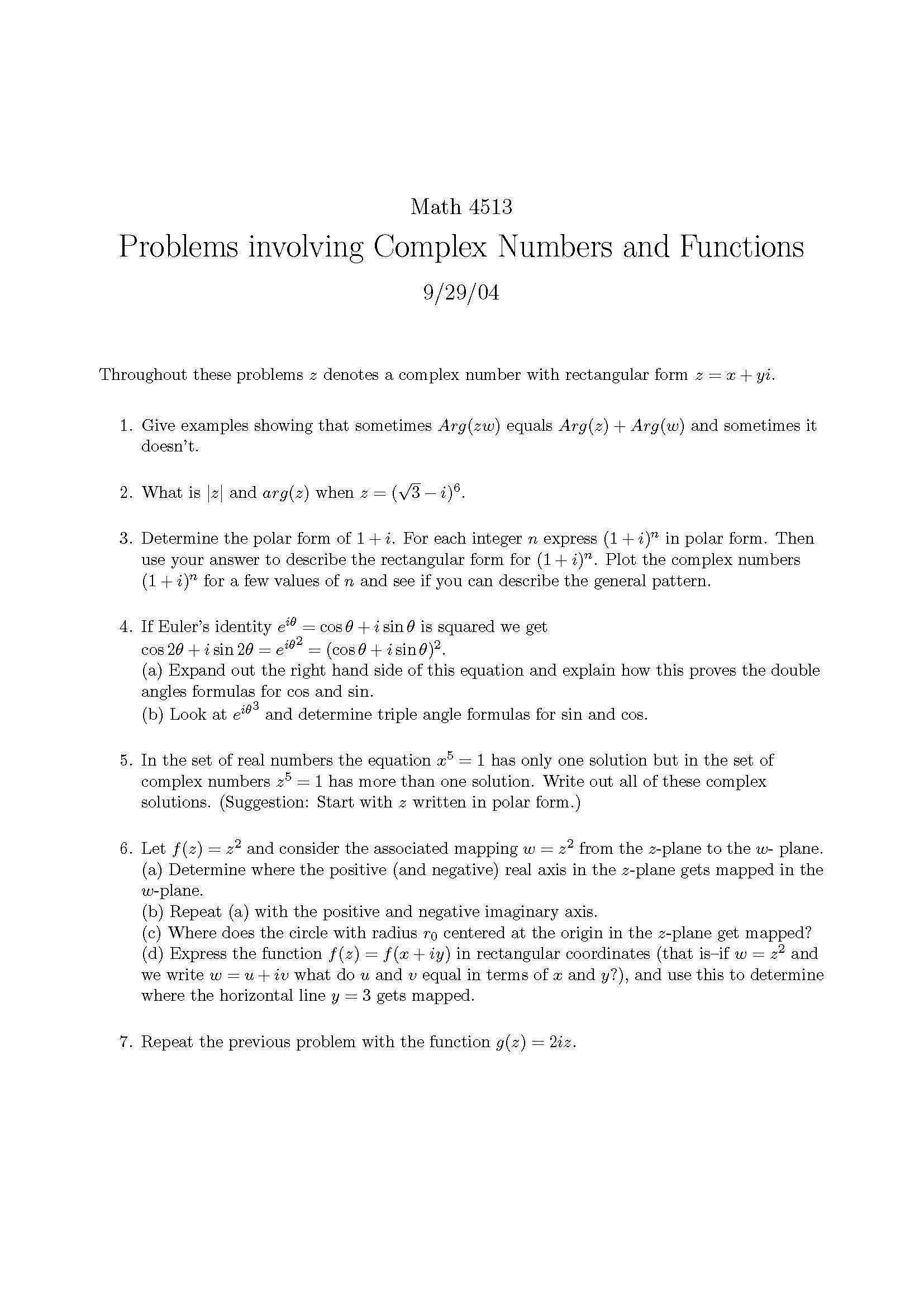 Senior Mathematics Seminar