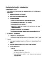 Contexts for Inquiry Introduction