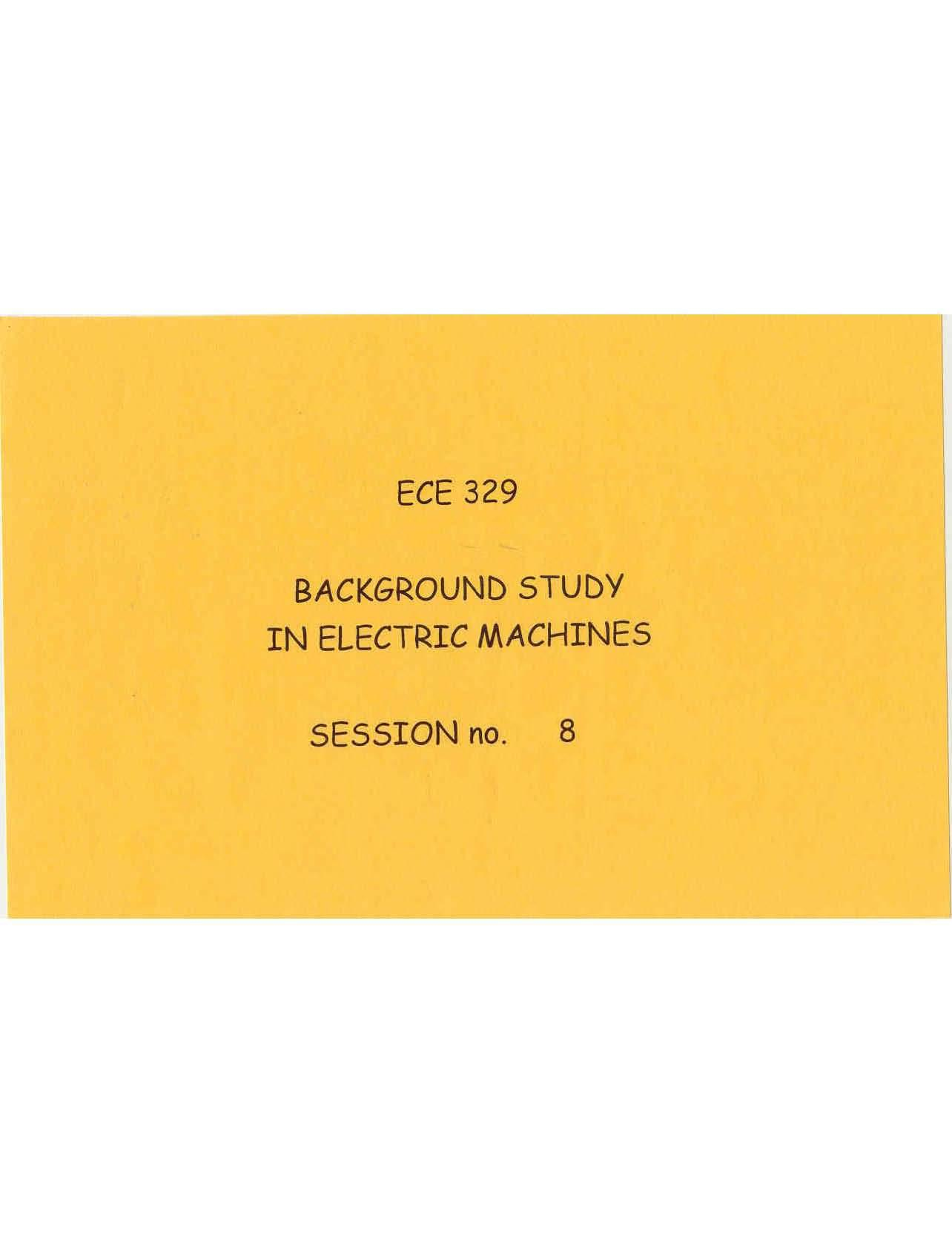 Background Study in Electrical Machines