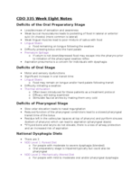 CDO 335 Week Eight Lecture Notes