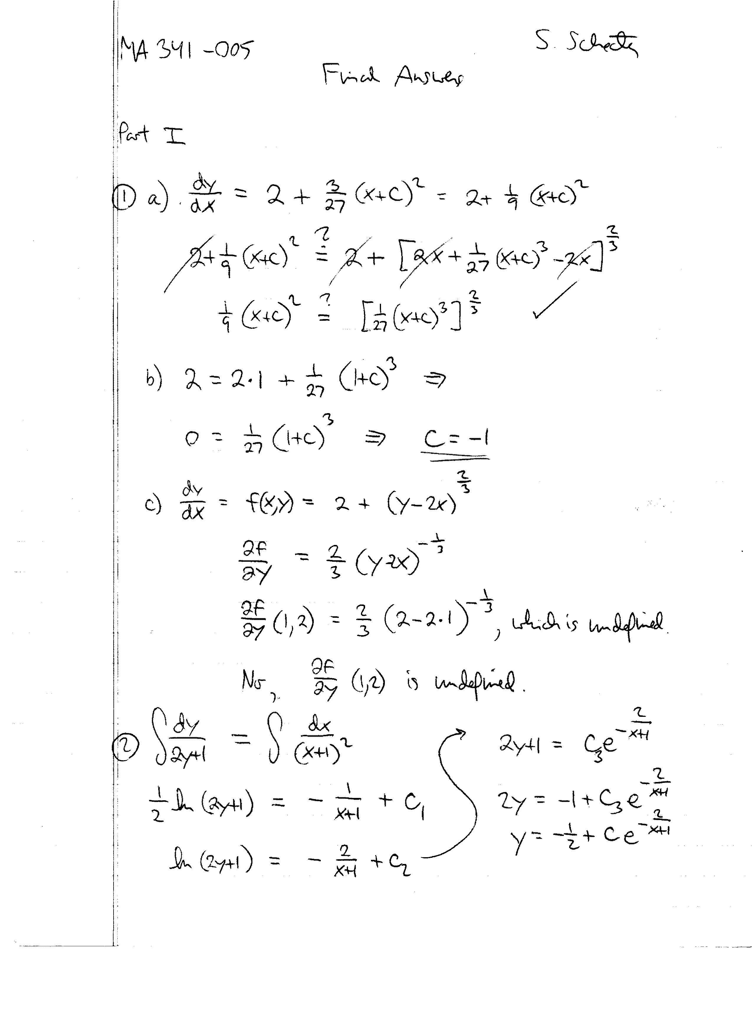 Applied Differential Equations I