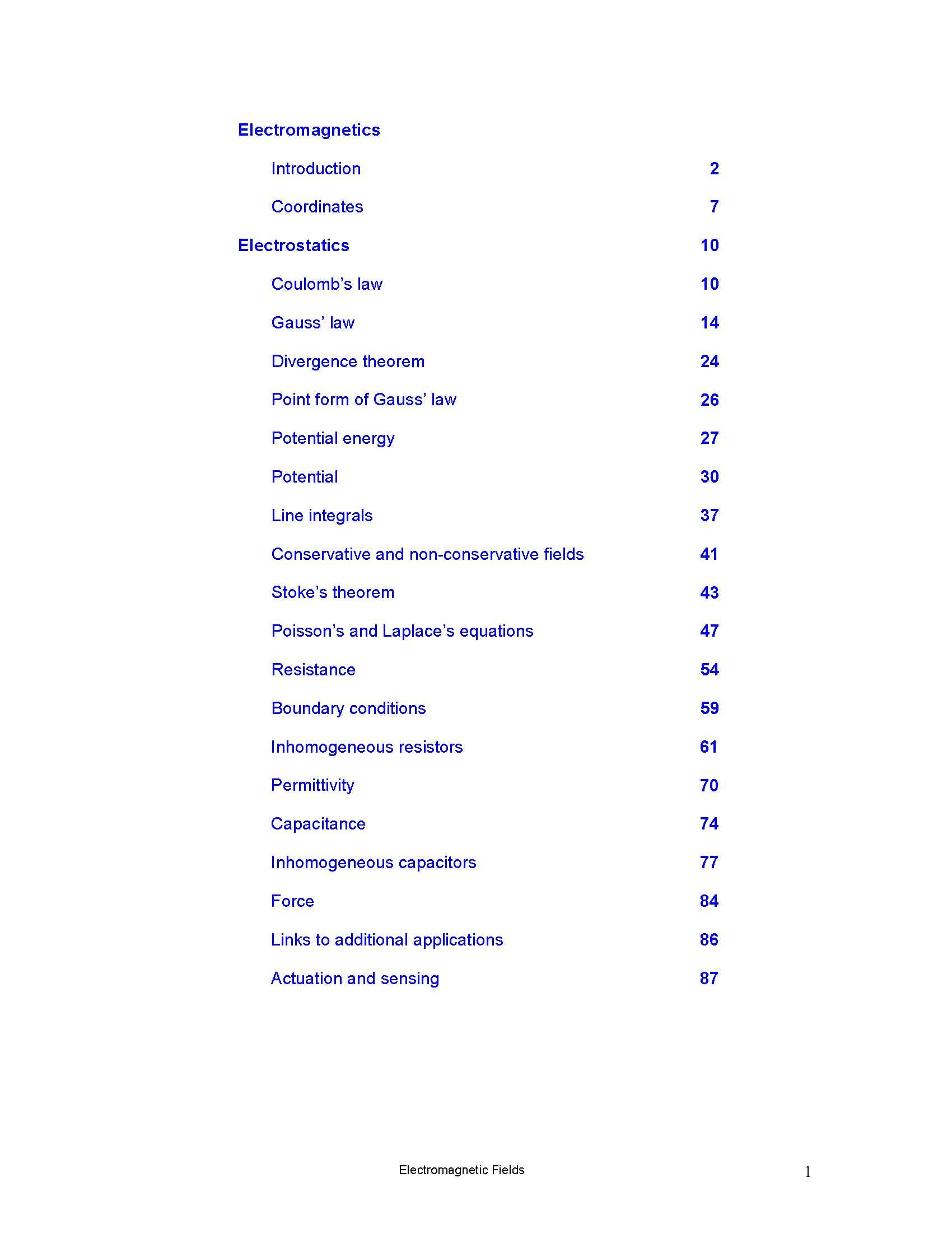 Electromagnetic Fields