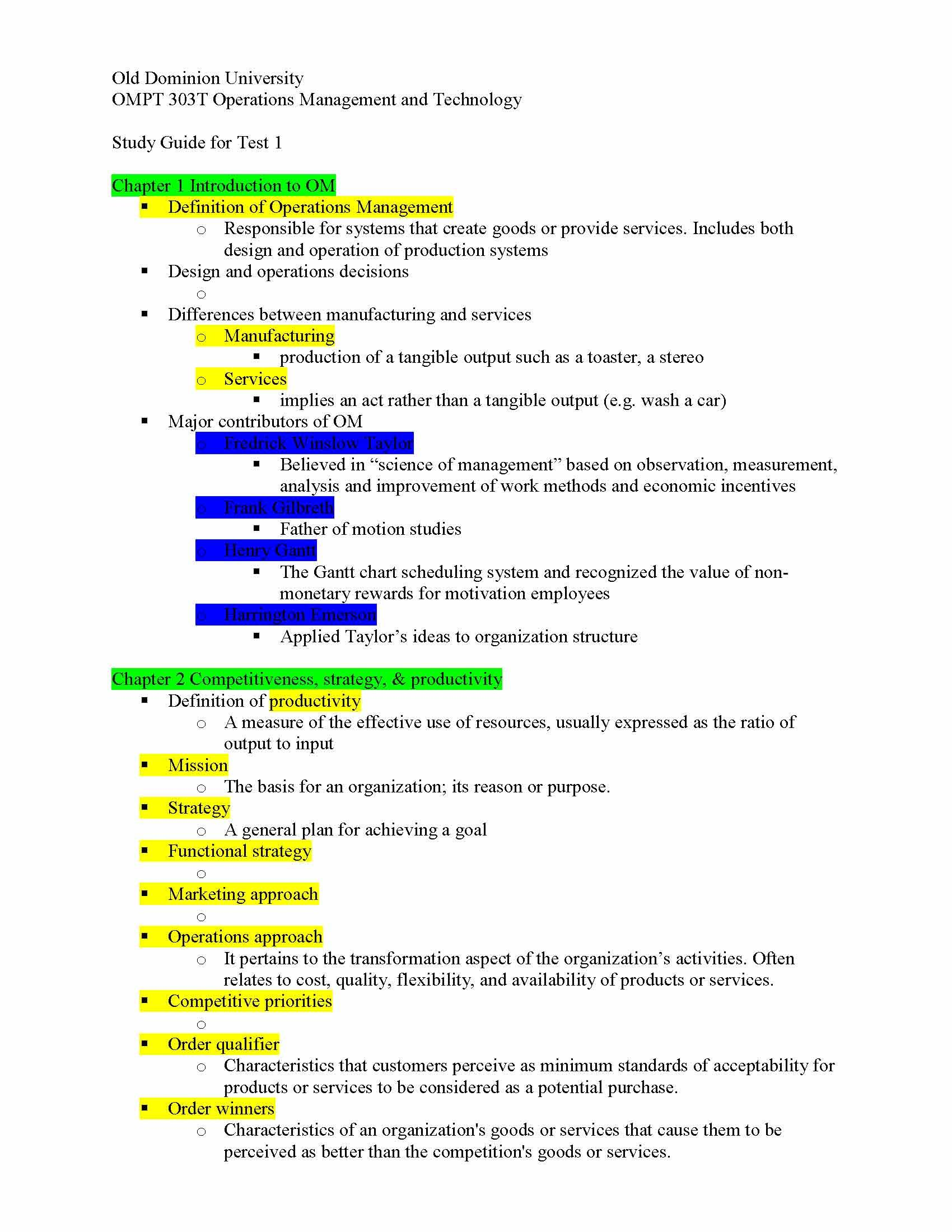 OPERATIONS MGMT