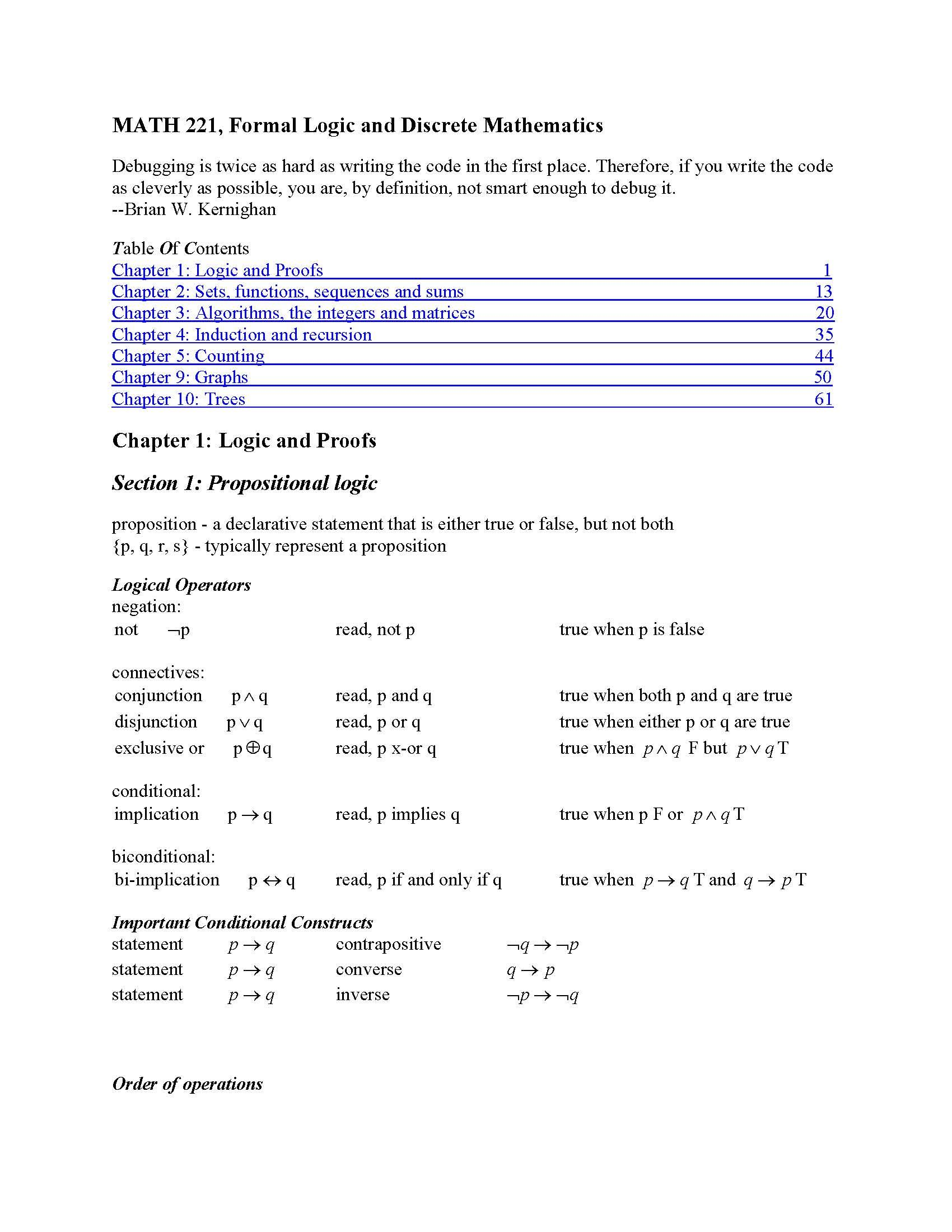 Formal Logic & Discrete Math