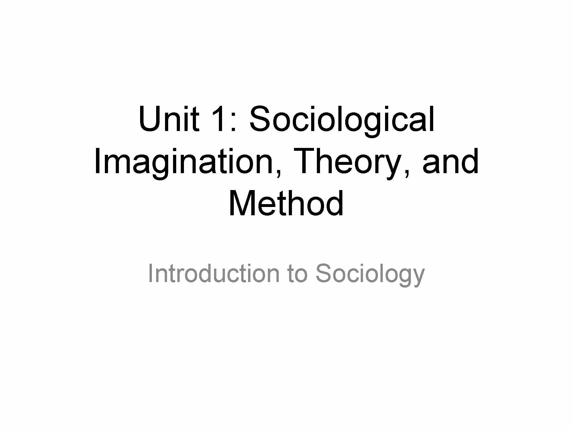 Introduction to Sociology