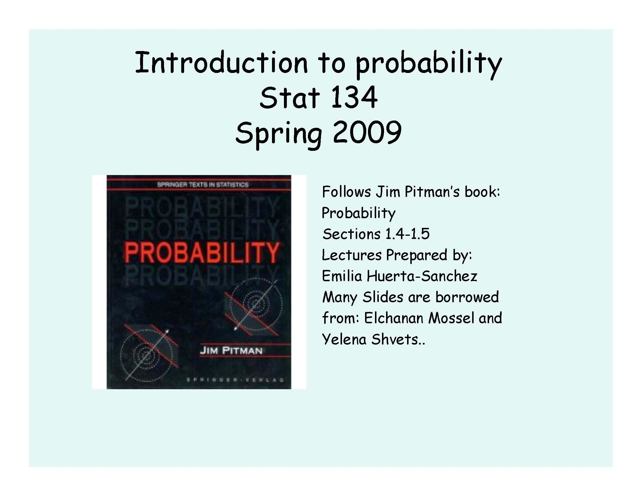 Concepts of Probability