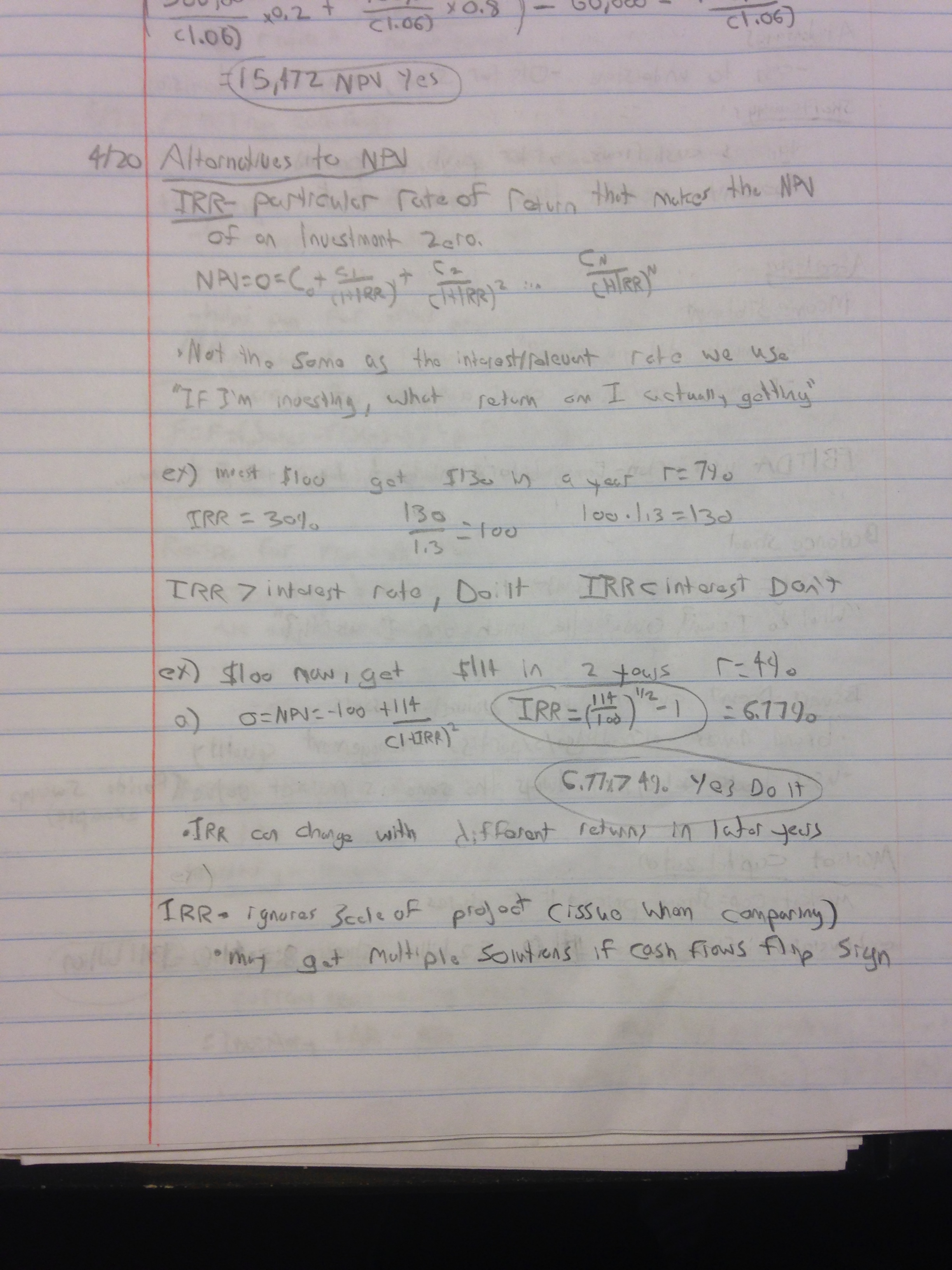 week 4 notes NPV & FCF