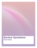 Review Questions for the final