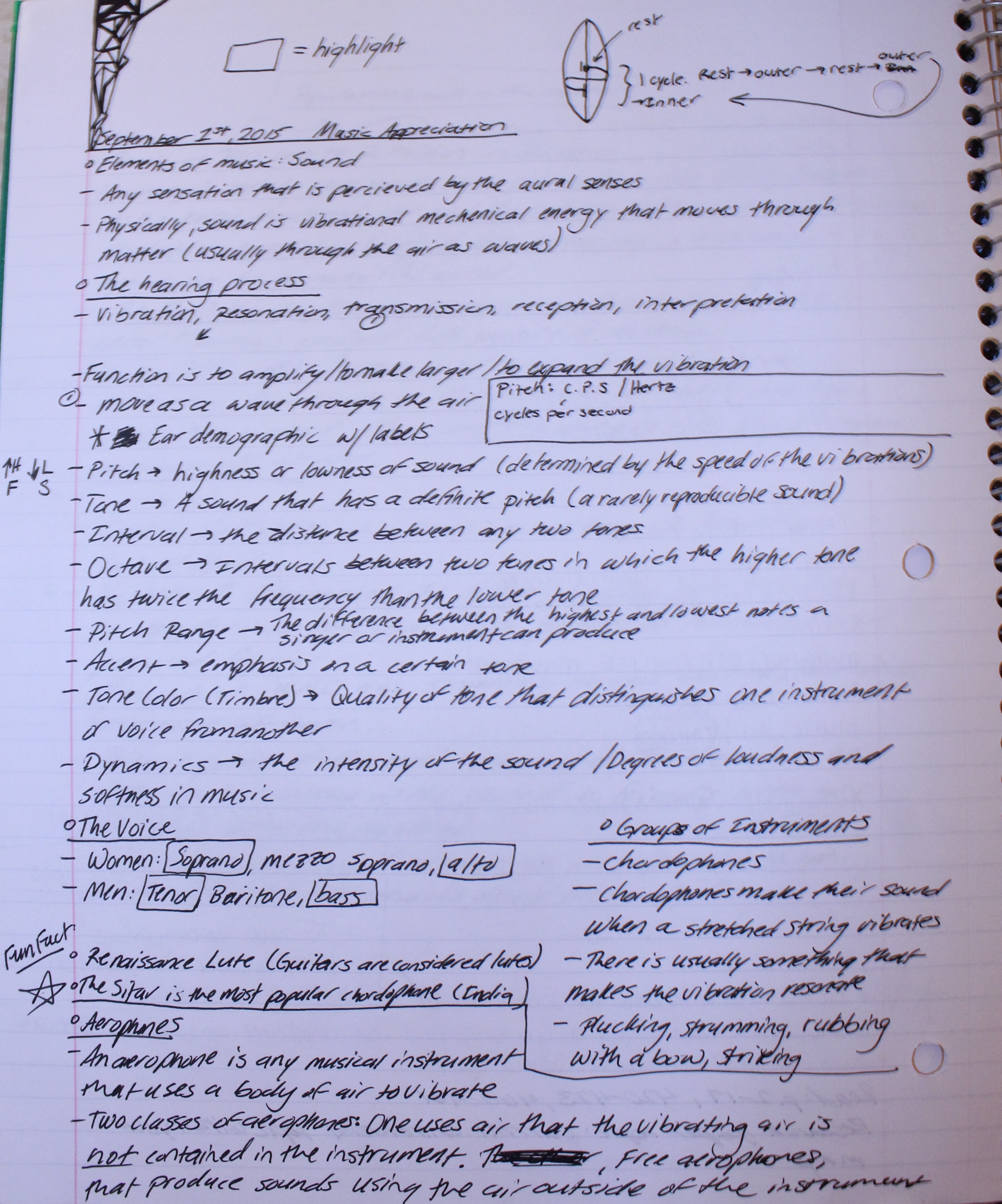 First Week Notes- Music Appreciation w/ Dr. Bates